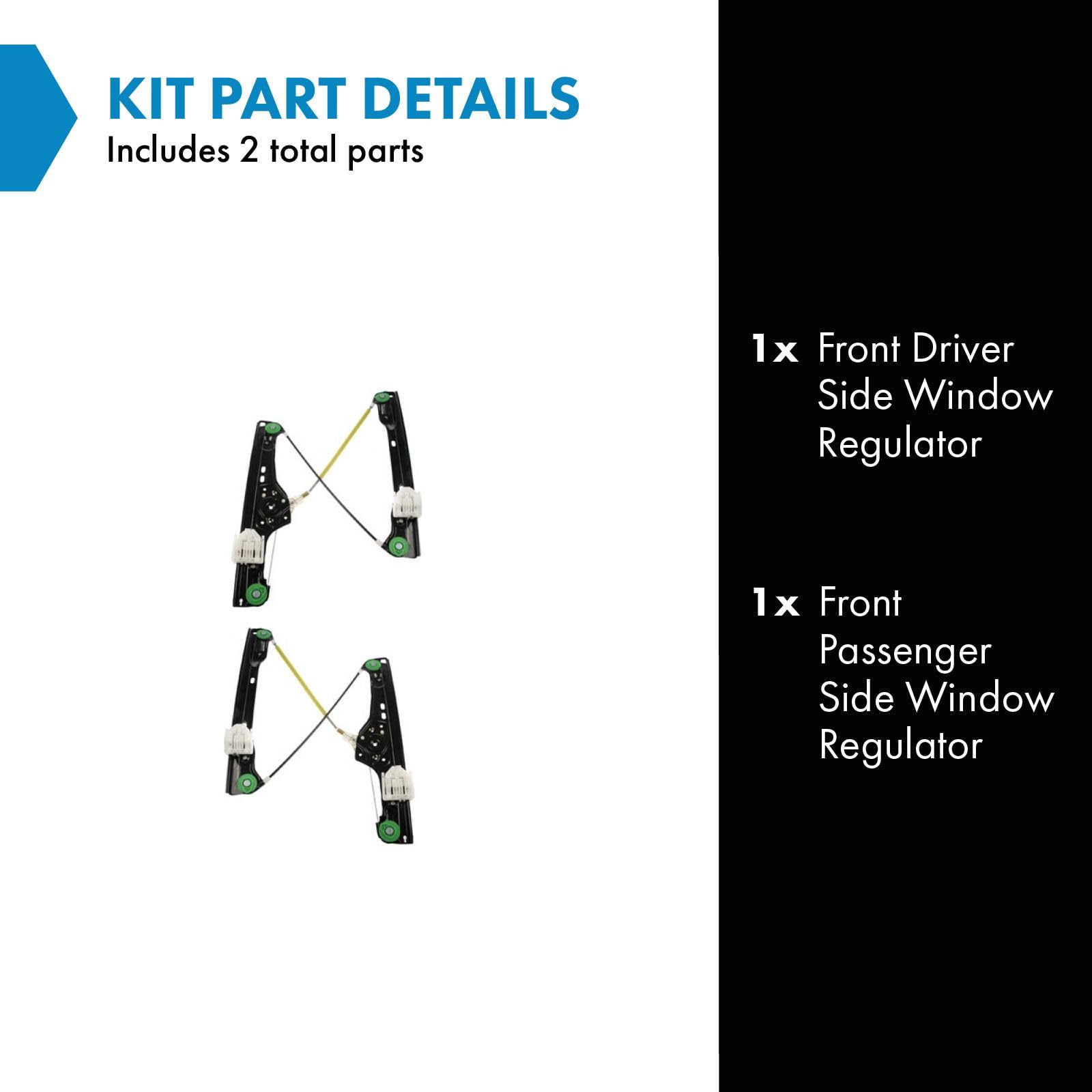 Trq Front Power Window Regulator Set Compatible With 2006 Bmw 325I 325Xi 2007-2012 328I 2009-2012 328I Xdrive 2007-2008 328Xi 33