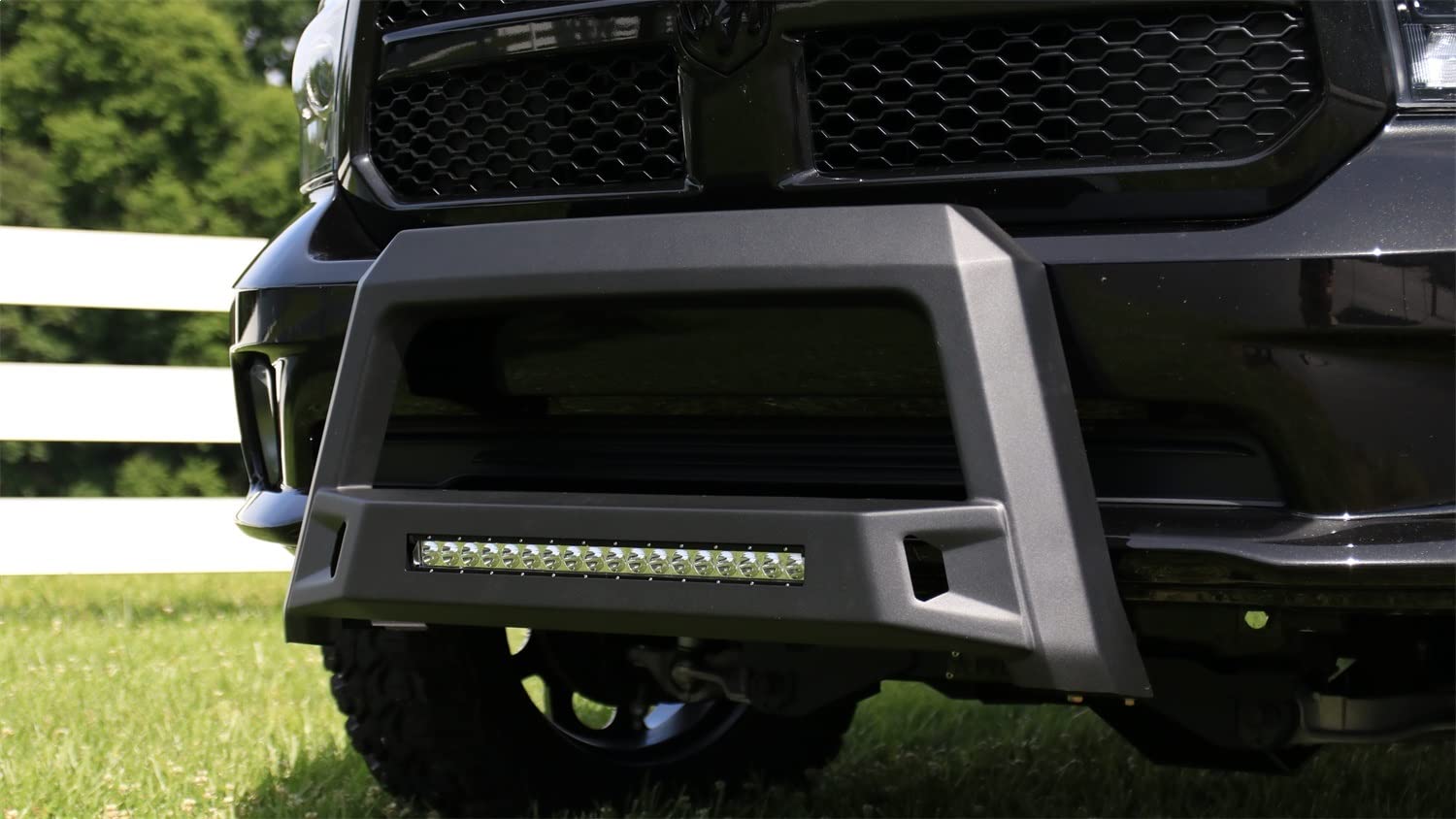 Lund 86521205 Revolution Bull Bar With Integrated Led Light Bar, Black Steel For 2010-2018 Dodge Ram 2500/3500