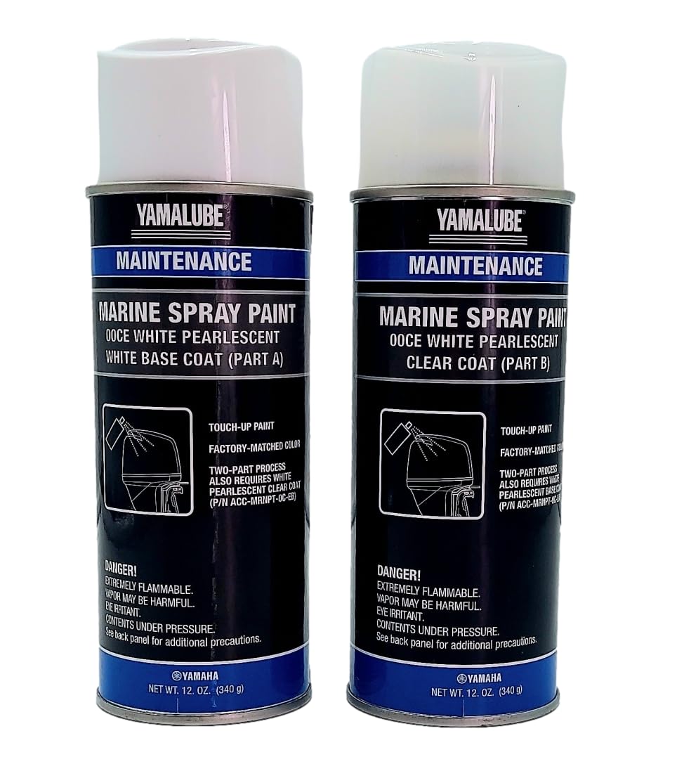 YAMAHA Original OEM Yamalube ACC-MRNPT-0C-EA and ACC-MRNPT-0C-EB White Pearlescent/Clear Coat Parts A and B