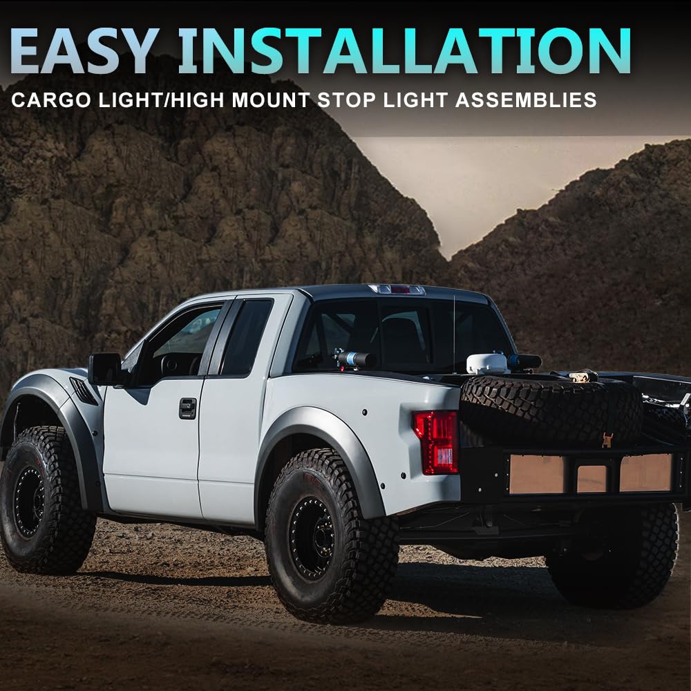 New 3Rd Third Brake Lamp Light Assembly Replacement For Ford F150 2004 2005 2006 2007 2008 Bulbs Included