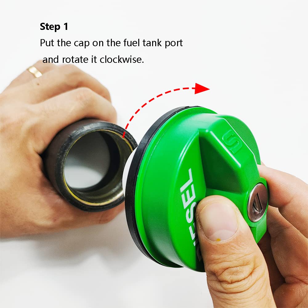 10591D Locking Diesel Fuel Cap Gas Cap Fuel Tank Caps Fit For Chevy Silverado Express C3500 K3500, Dodge Ram 3500 W350 D350, For