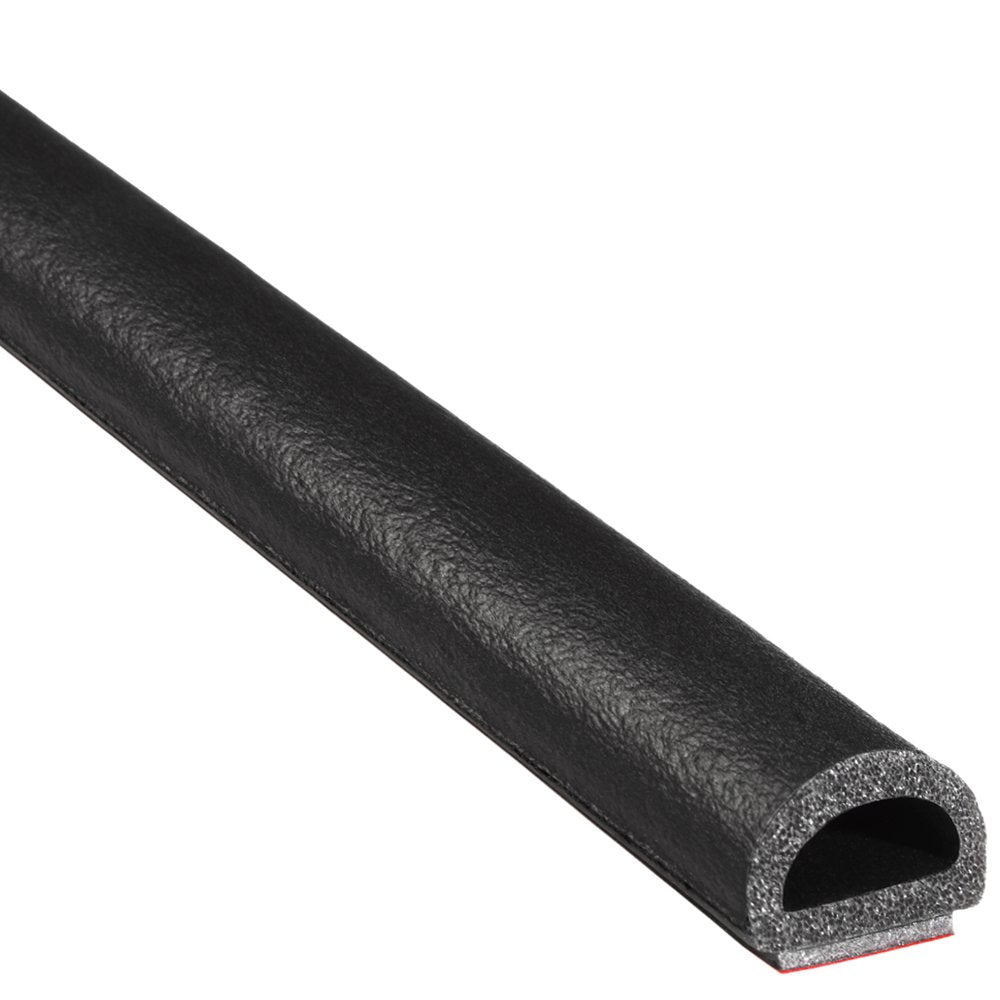 Trim-Lok D-Shaped Rubber Seal - .36    Height, 625    Width, 25 Length - Epdm Foam Seal With Bt (3M) High Strength Bonded Tape S