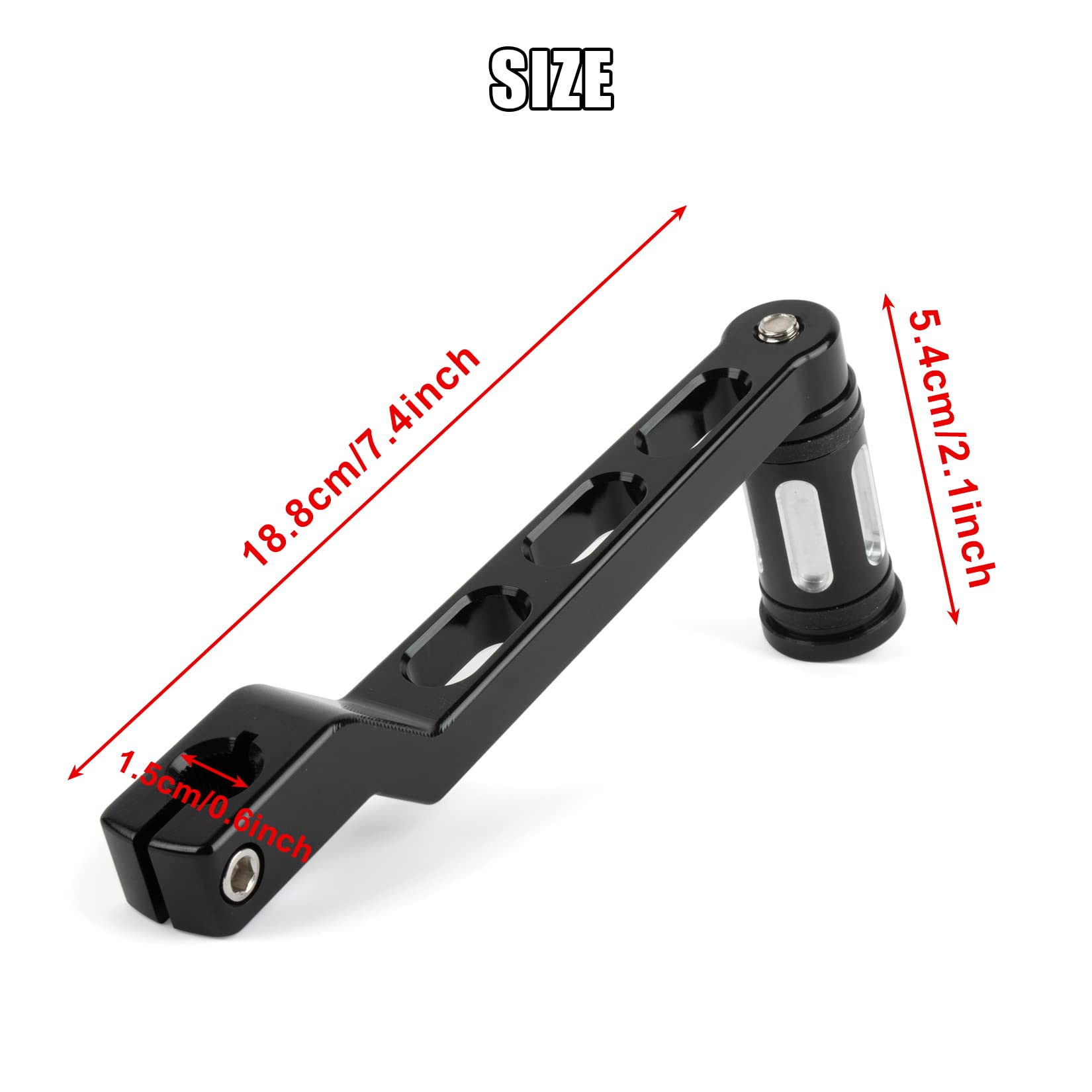 Aluminum Motorcycle Shift Lever, PSLER Heel Toe Shifter Gear Shift Pedal Lever Arms with Shifter Peg for FL Softail, Tri Glide T
