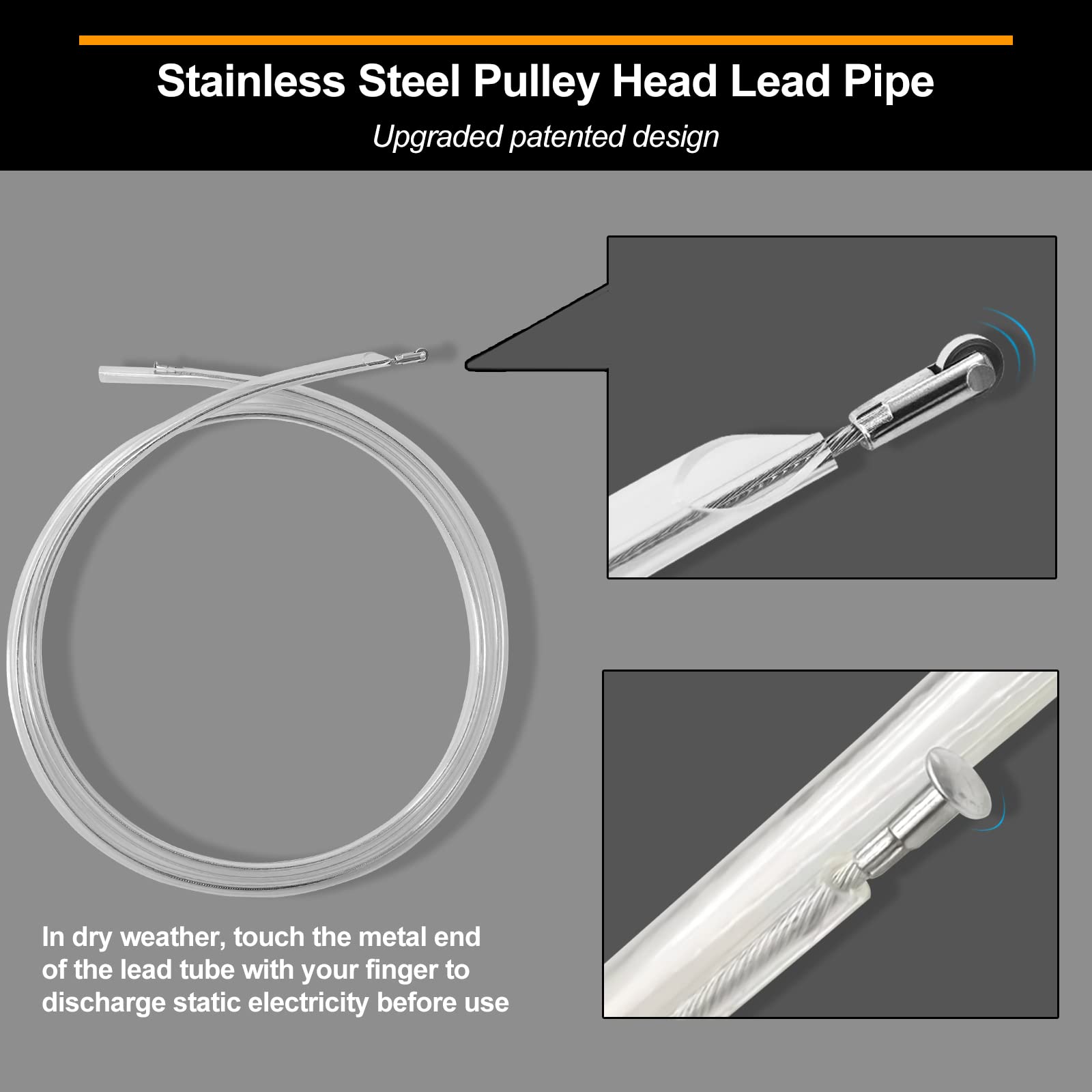 Fuel Transfer Pump 12V, Moves Up To 30 Gallons Of Gas Or Diesel Per Hour, With Patented Pulley Lead Pipe, Great For Vehicles, Bo