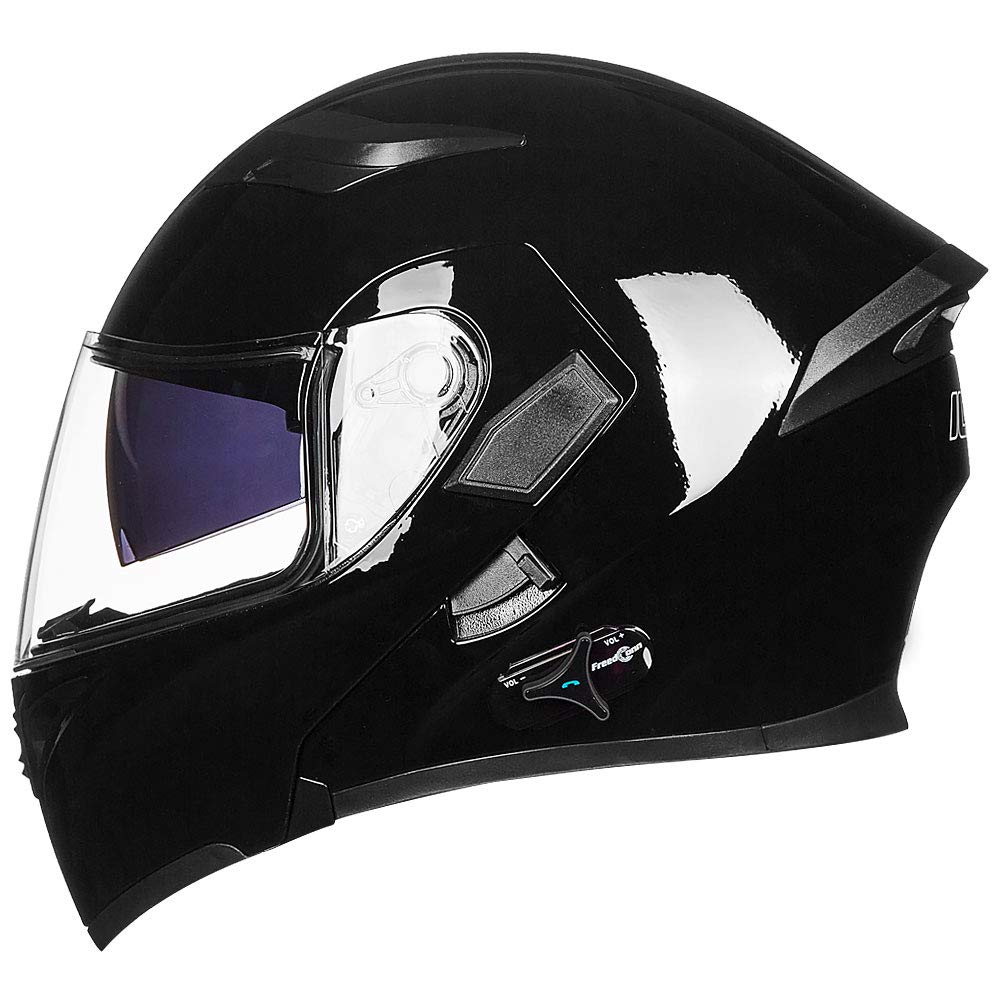 bluetooth flip up motorcycle helmet Ilm Bluetooth Motorcycle Helmet Modular Flip Up Full Face Dual Visor M – Carkart