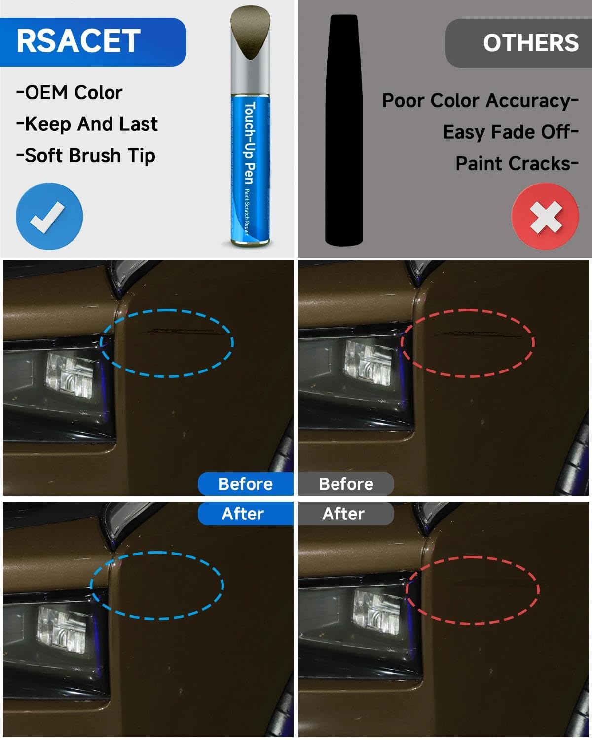 D1/M7393A/PN4FG Stone Gray Metallic Touch Up Paint Compatible with Ford Exact Match Touch Up Paint Car Scratch Repair