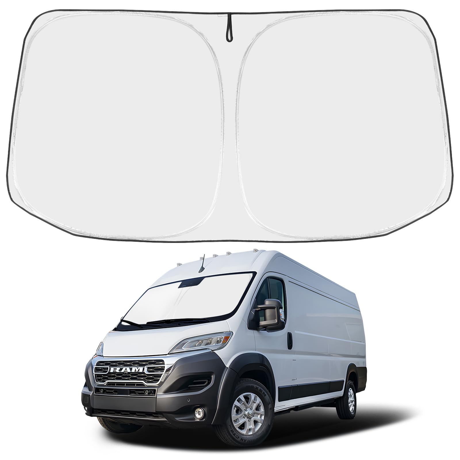 Proadsy 2025 Upgrade Windshield Sunshade Custom For 2014-2023 2024 2025 Dodge Ram Promaster Reflective Heat Sun Uv Protector Fol
