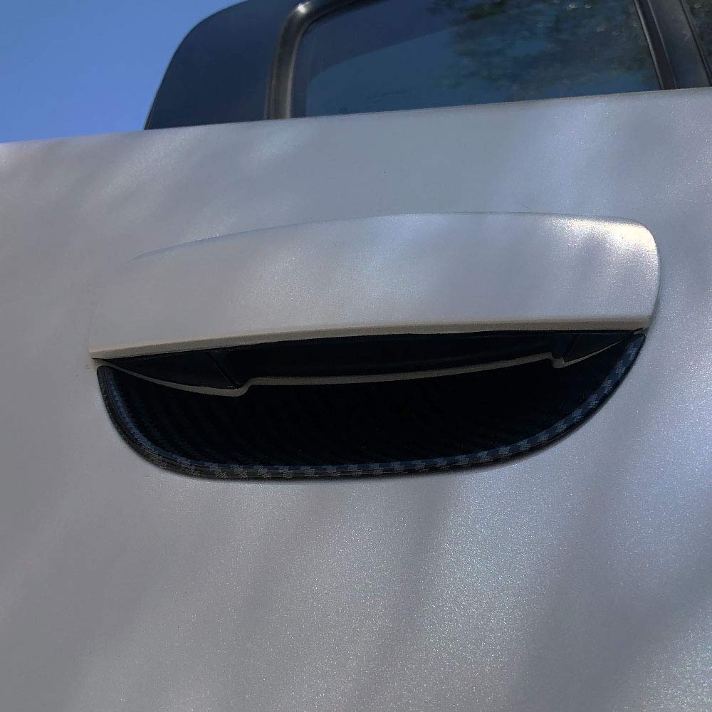 Jstotrim Carbon Fiber Door Handles Bowl Cover Trim Decal Bezel For Dodge Challenger 2015+