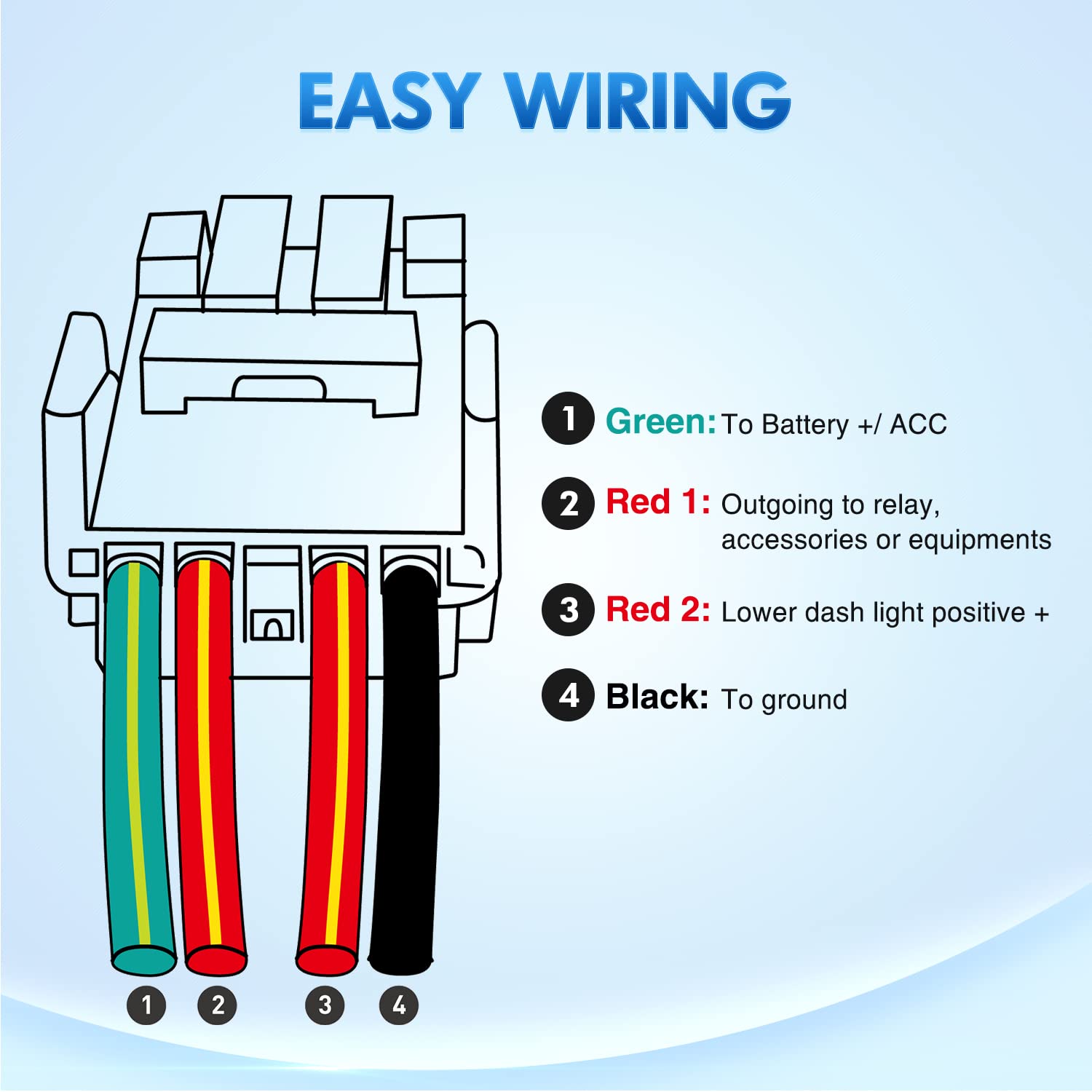 Nilight Spot Lights Push Button Switch 12V ON Off with Connector Wire Kit 1.28'' x 0.87'' Replacement for Toyota Sequoia Highlan