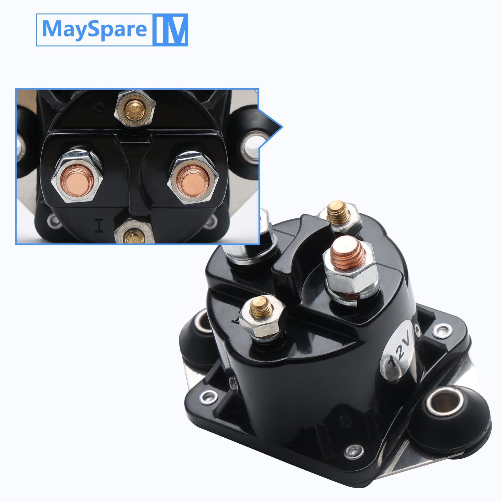 MaySpare Starter Solenoid Relay Compatible with Mercury Force Marine 340 50 75 90 120,Replace 89-817109A1 89-817109A2 89-817109A