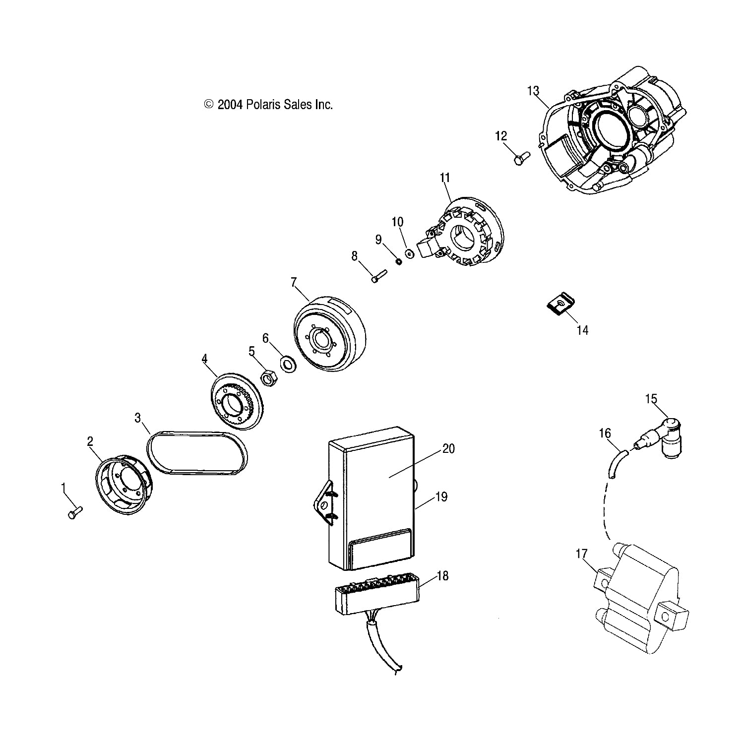 Polaris Snowmobile Waterpump Belt Kit, Genuine Oem Part 2201821, Qty 1