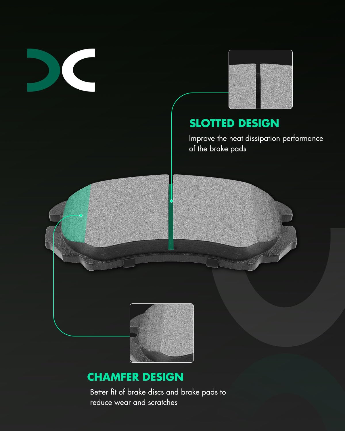 Scitoo D924 Front Ceramic Brake Pads Sets Fit For Hyundai Elantra/Sonata/Tiburon/Tucson,For Kia For Sportage/Magentis/Optima/Sou