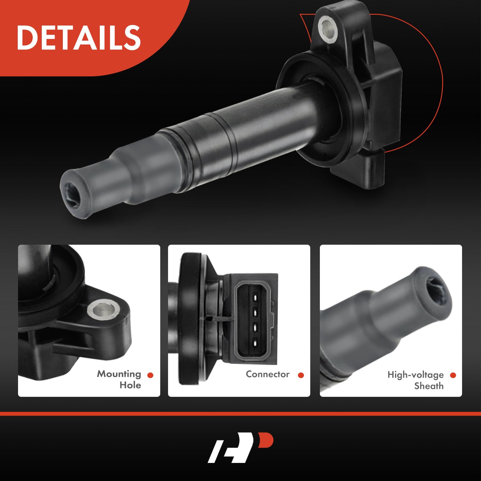 A-Premium Ignition Coil Compatible With Toyota & Scion Vehicles - 1.3L 1.5L Dohc - Echo 2000-2005, Prius 2001-2009, Prius C 2012