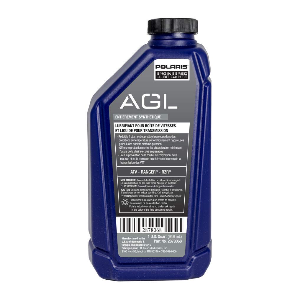 Polaris Agl Transmission Fluid And Gearcase Lubricant Full Synthetic For Off Road Vehicles With 4 Stroke Engine, Motor Oils For