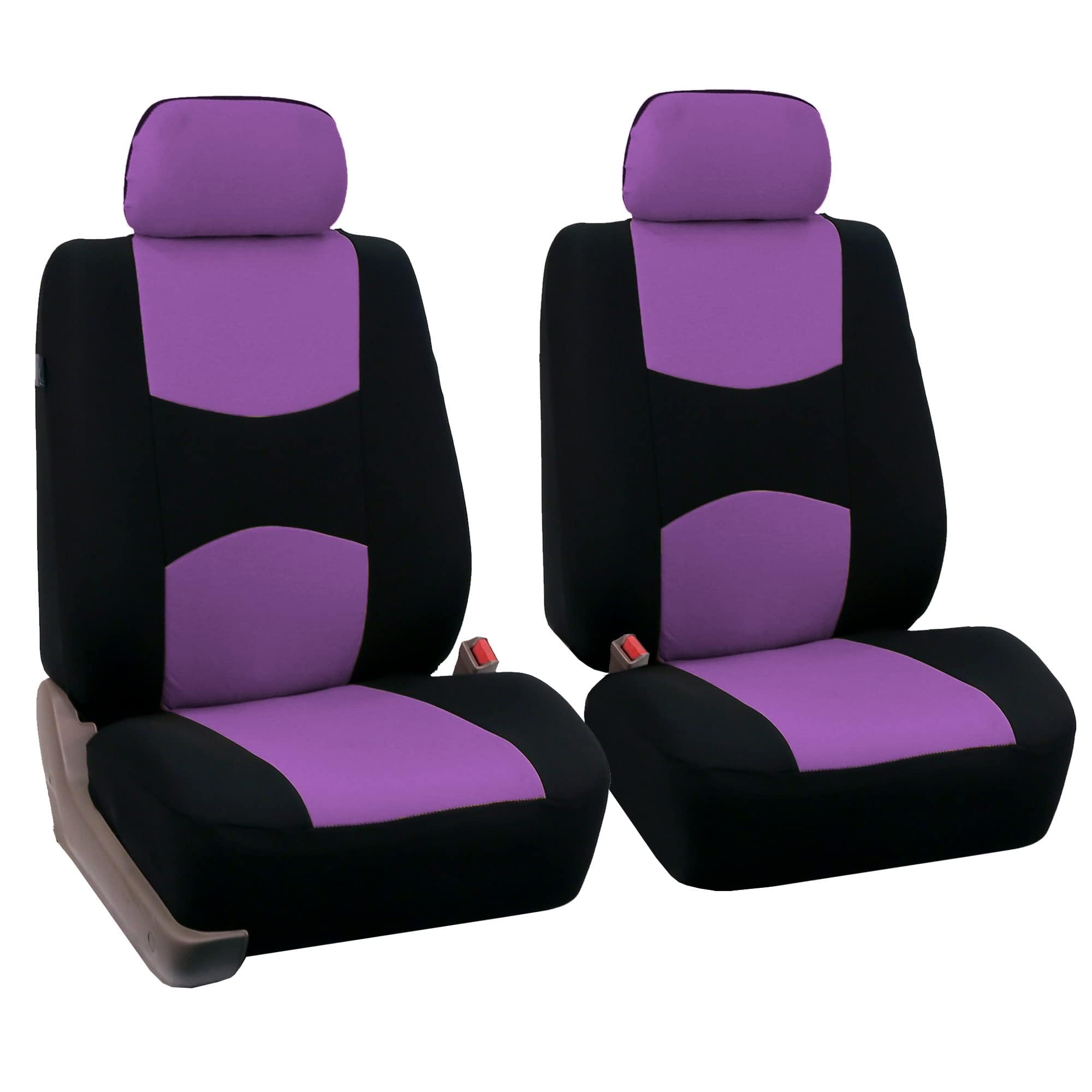 Fh Group Automotive Seat Covers Flat Cloth Full Set Purple Car Seat Covers, Rear Solid Bench Universal Fit And Car Seat Protecto