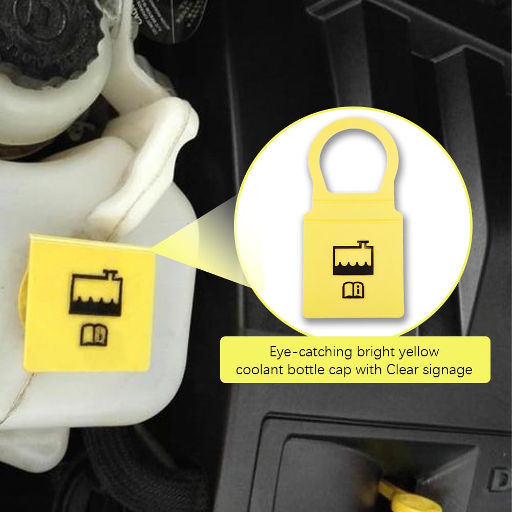 Kutyun 2Pcs Engine Coolant Reservoir Cap, Coolant Cap Replacement 55111074Aa 52079331, Engine Recovery Overflow Tank Cap Suitabl