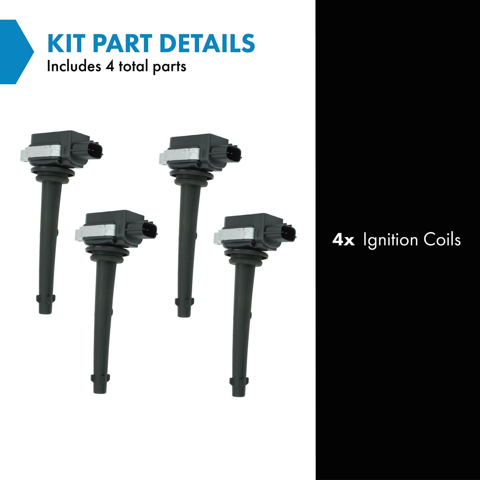 Trq Ignition Coil Set Compatible With 2007-2009 Nissan Sentra