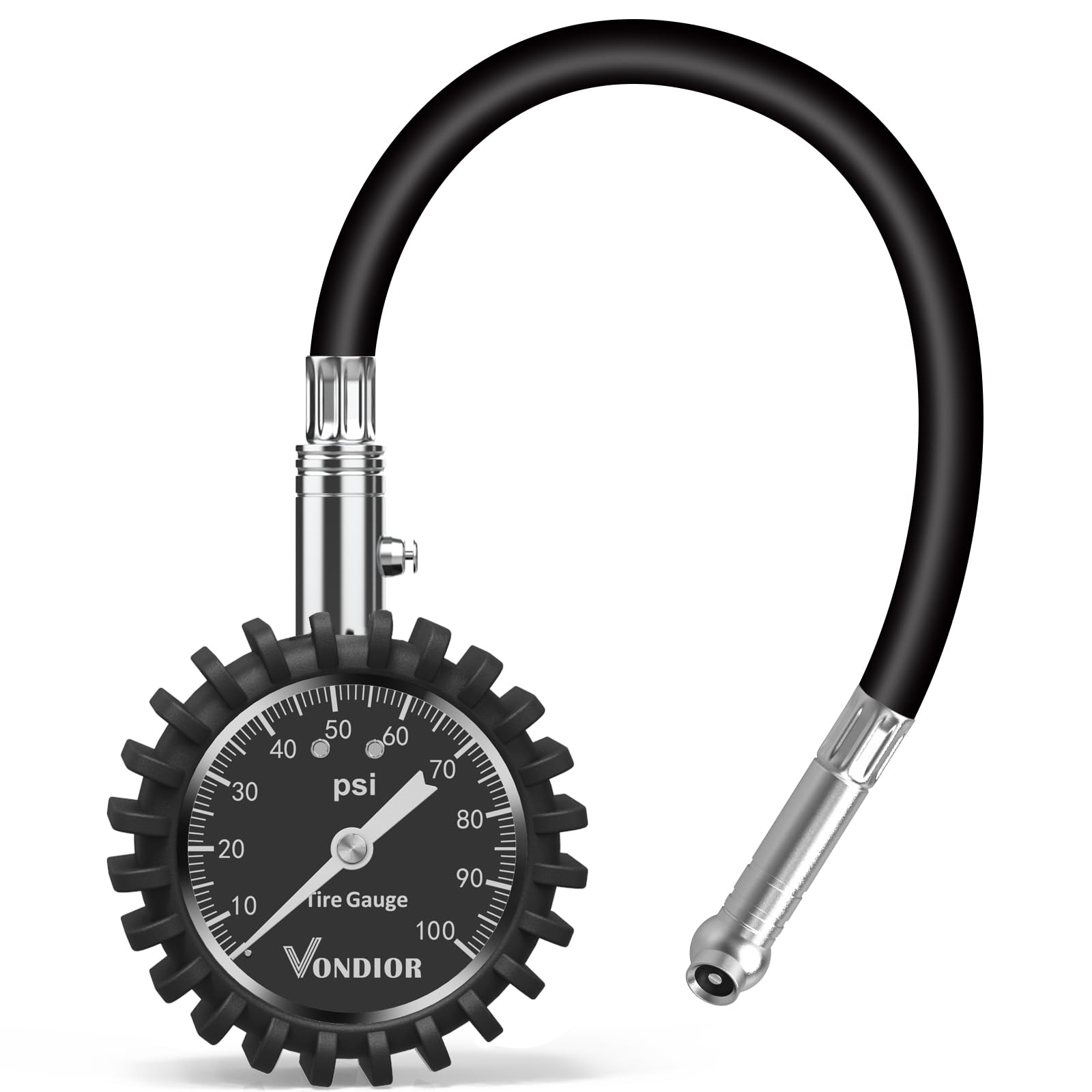 Vondior Tire Pressure Gauge (0-100 PSI) Heavy Duty Air Pressure Gauge, ANSI Certified Tire Gauge for Car and Trucks Tires with L