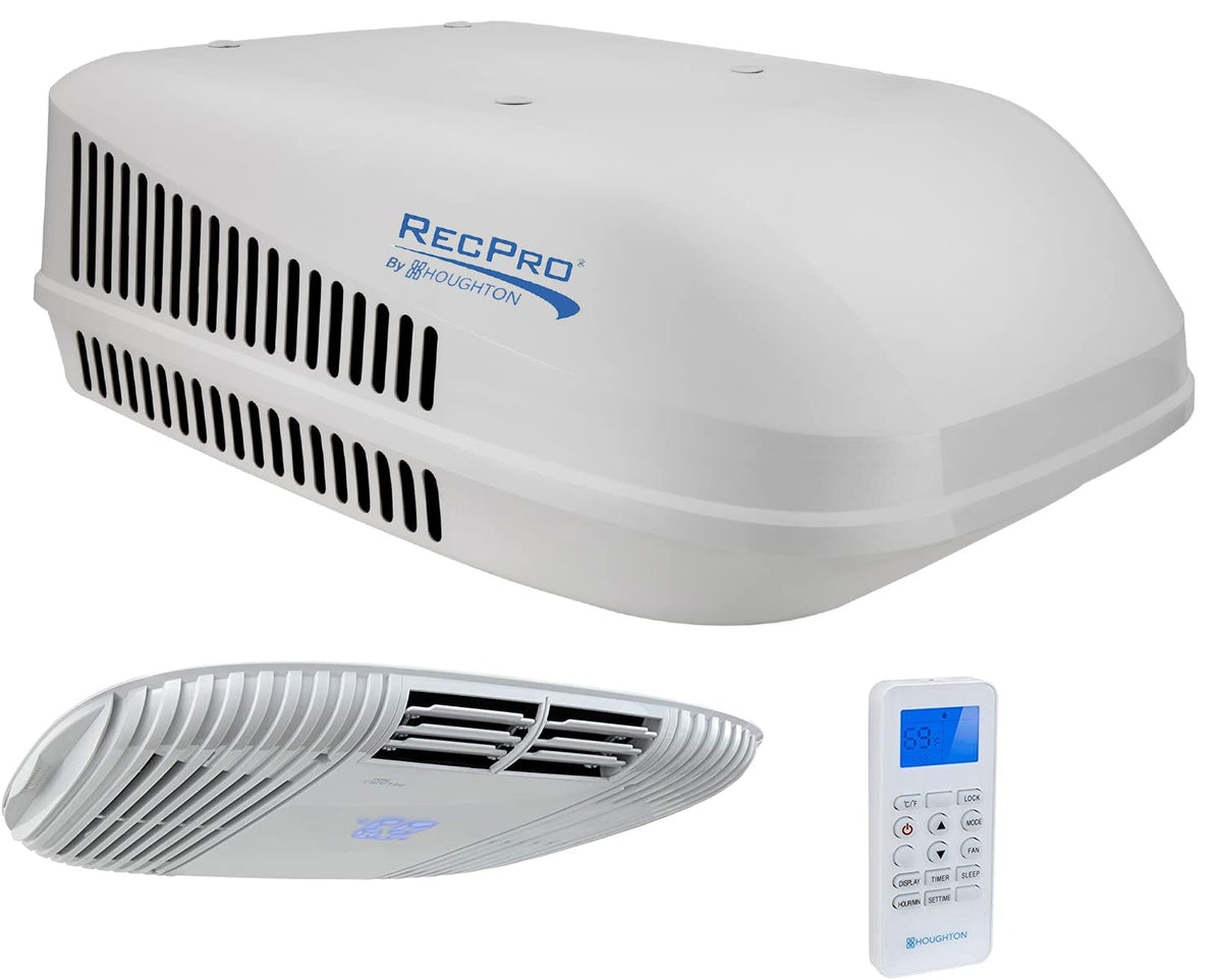 Recpro Rv Air Conditioner 15K Ducted Or Non-Ducted | Quiet Ac | 110-120V | Heat Pump And Cooling | Easy Install | All-In-One Unit | For Camper, Fifth Wheel, Food Trucks (Ducted, White)