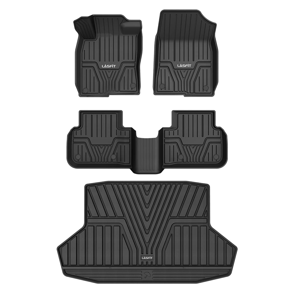 Lasfit Floor Mats And Trunk Mat For Honda Civic Sedan 2022-2025 Rear With Usb Ports (Not For Hatchback & 2025 Hybrid), Tpe All W