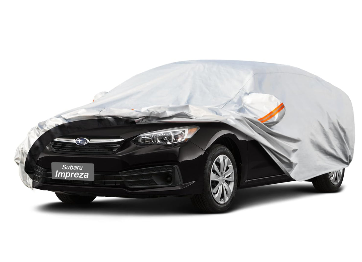 Gunhyi 6 Layer Car Cover Custom Fit Subaru Impreza (2000-2025) Waterproof All Weather, Heavy Duty Outdoor Snow Sun Rain Uv Prote