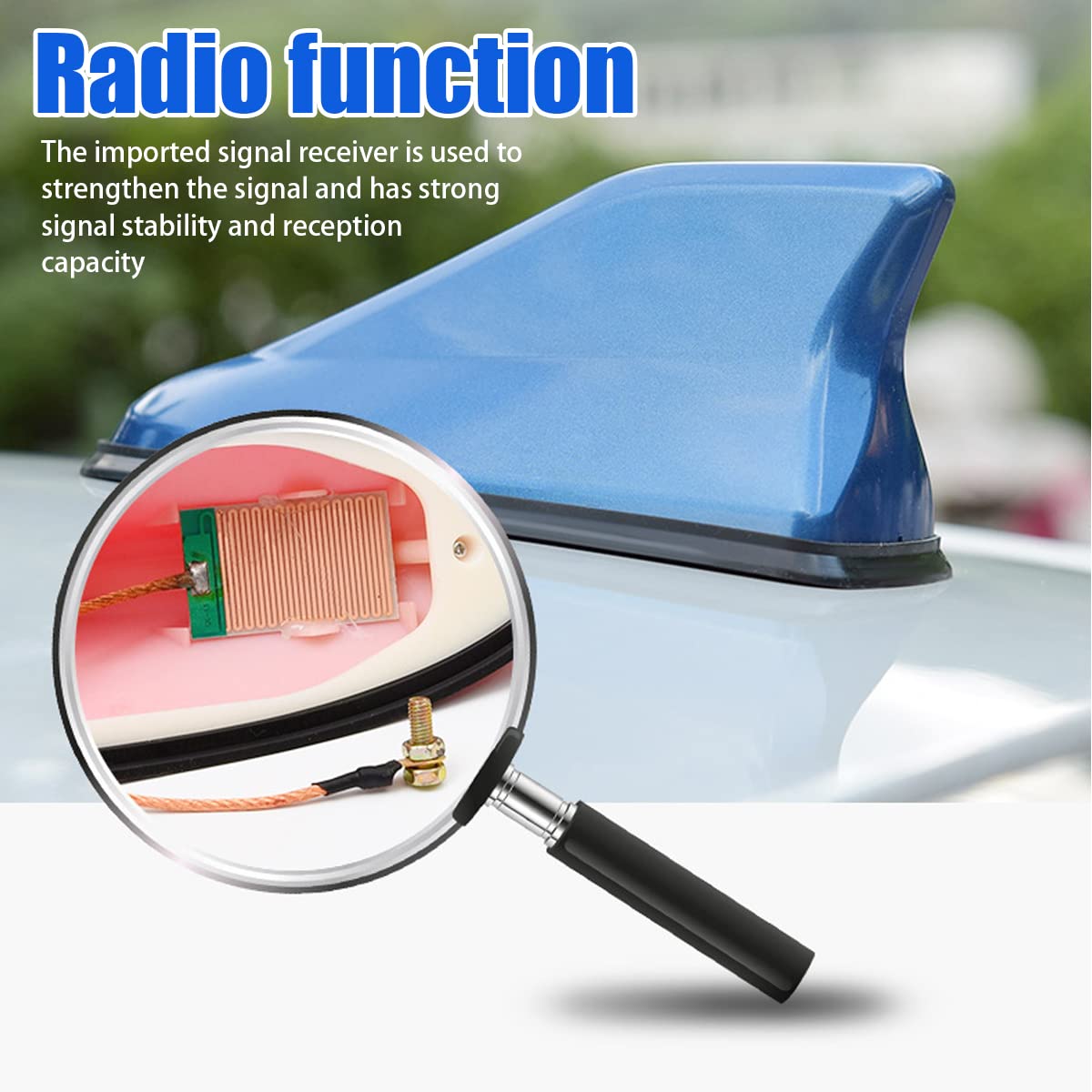Car Shark Fin Antenna Cover, Roof Aerial Base Am/Fm Radio Signal For Car Suv Truck, Vehicle Shark Fin Shape Cover With Adhesive