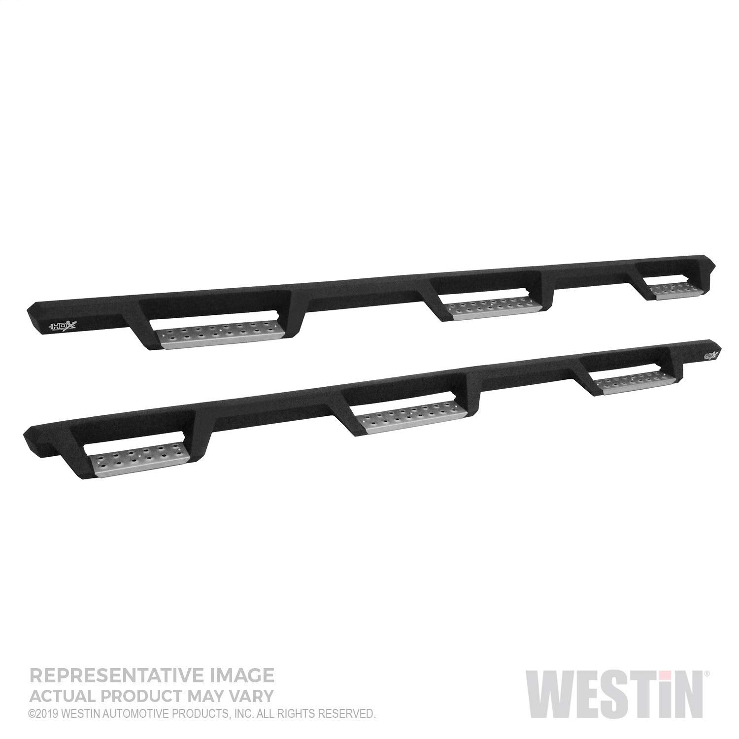 Westin 56-5343452 Hdx Stainless Drop Wheel To Wheel Nerf Bars Fits 2019-2024 Ram 2500 3500 Crew Cab 8' Bed (Exc Dually) Textured Black Pair