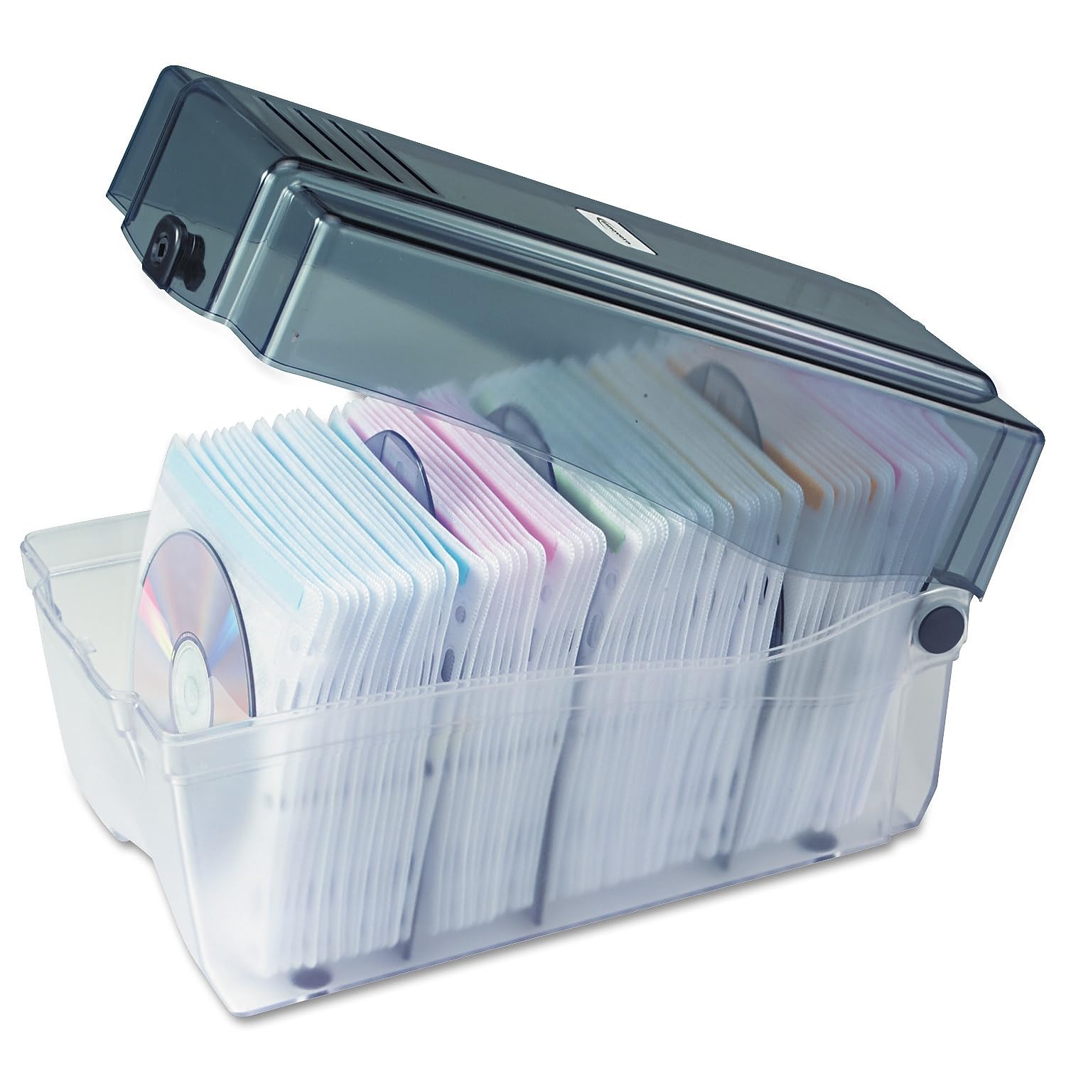 Innovera 39502 CD/DVD Storage Case Holds 150 Discs Clear/Smoke