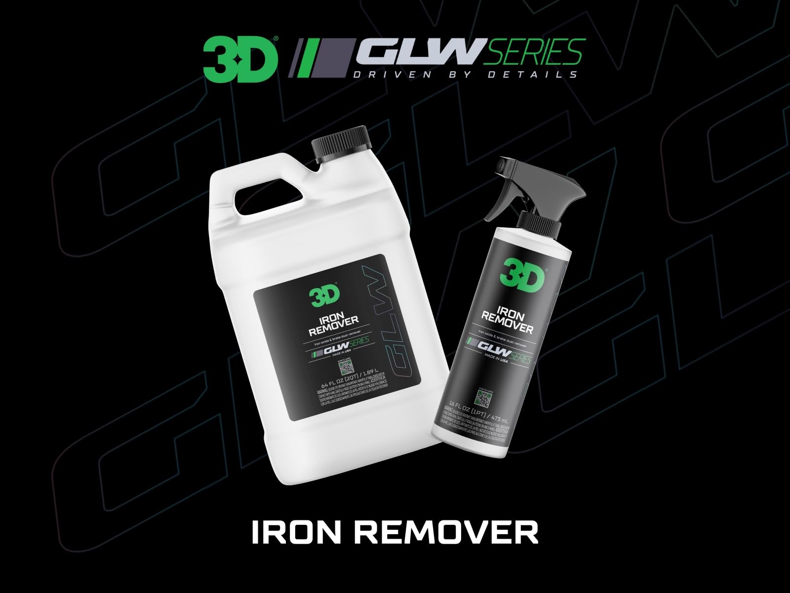 3D GLW Series Iron Remover - Fast Acting Fallout & Brake Dust Cleaner | pH Balanced Wheel & Paint Decontamination | DIY Detailin