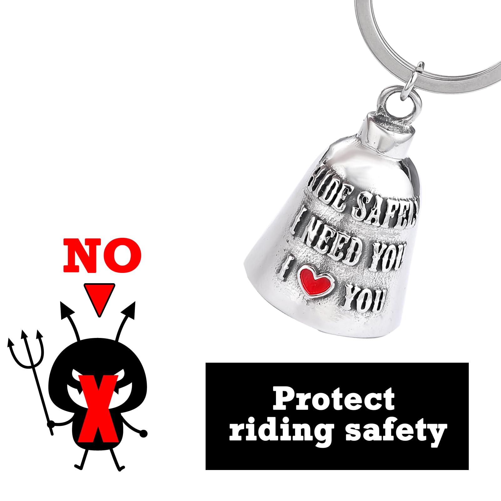 Motorcycle For Bells - Motorcycle Angel Bell For Men Women,Bell Biker Accessory,Guard Riding Safety (Silver)