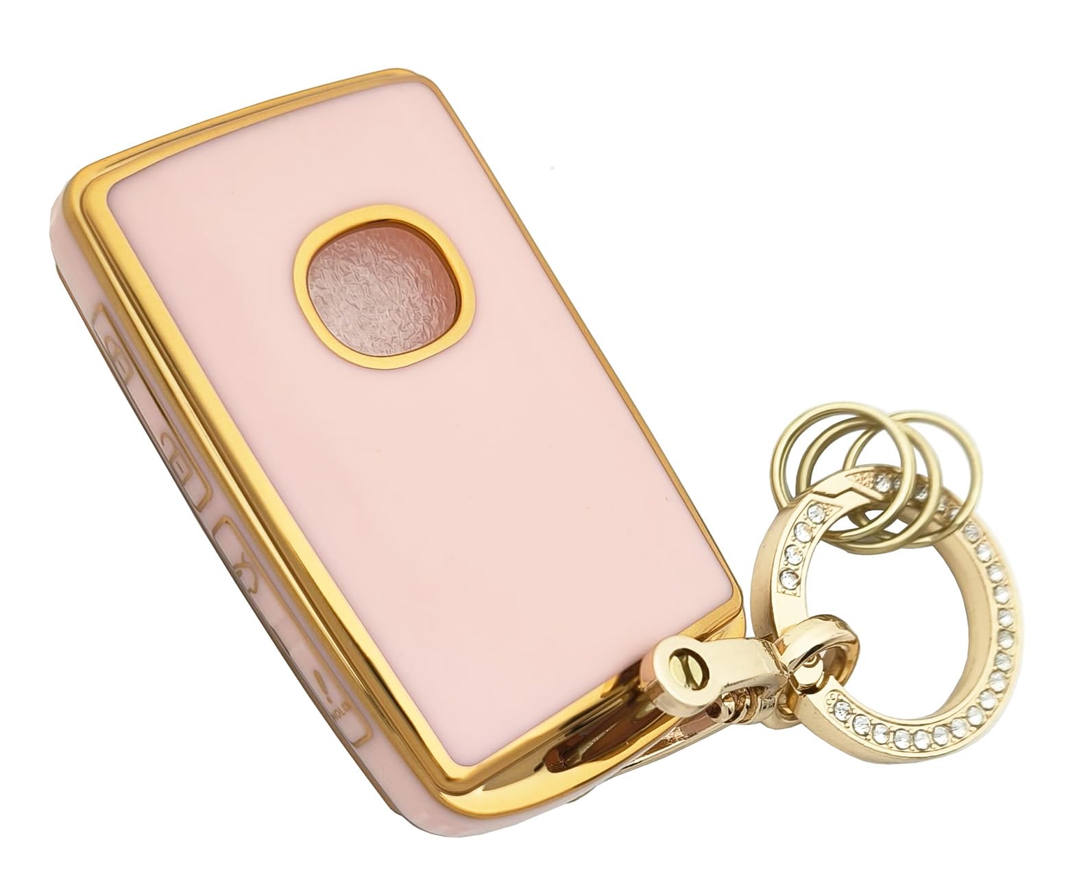 Chyoekey Key Fob Cover Case Shell Keychain For Mazda 2019-2024 Hatchback 2020-2024 Cx-5 Cx-30 Cx-9 Key Fob(Pink)