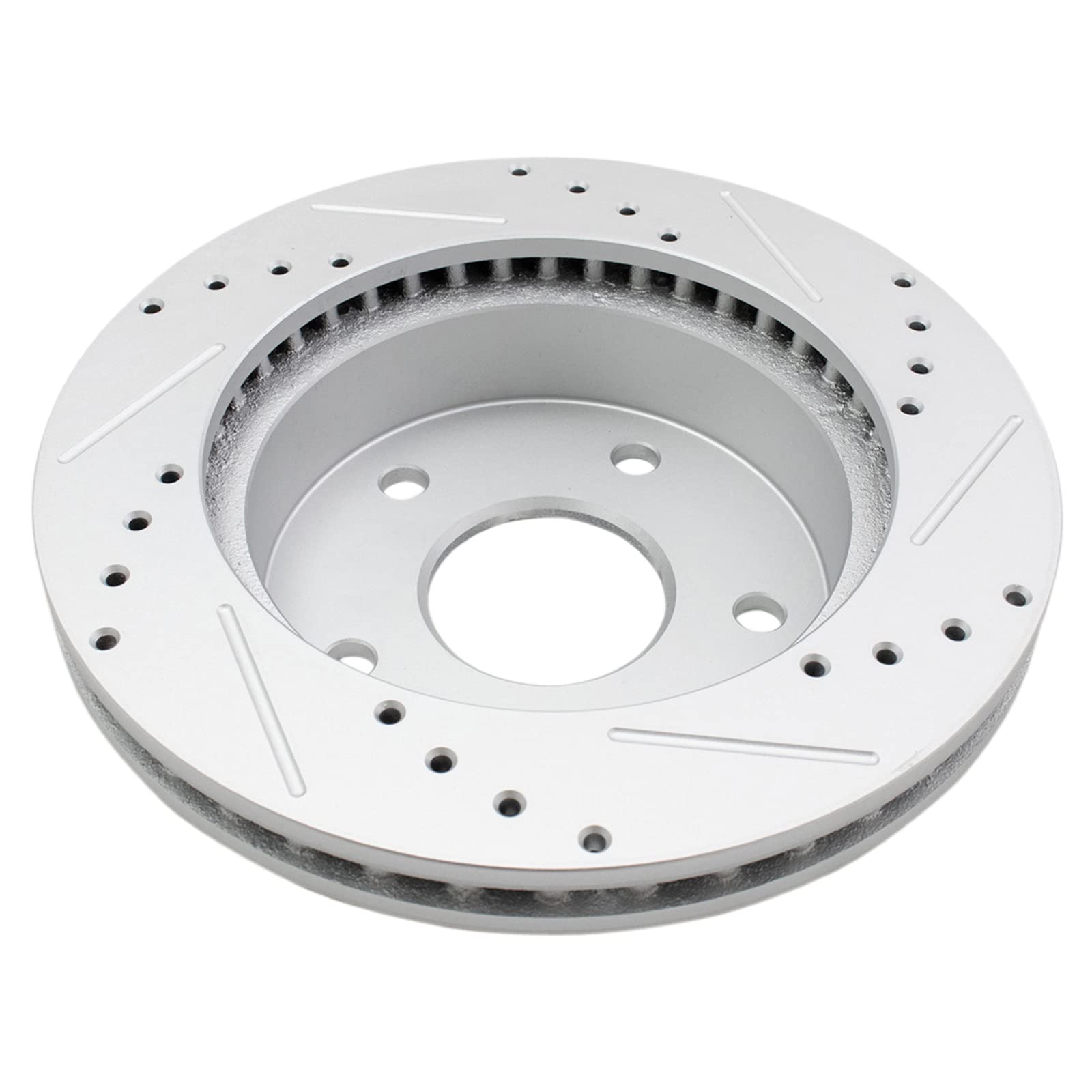 Trq Front Performance Brake Rotors Set Premium G-Coated Cross Drilled & Slotted Compatible With 2000-2001 Dodge Ram 1500