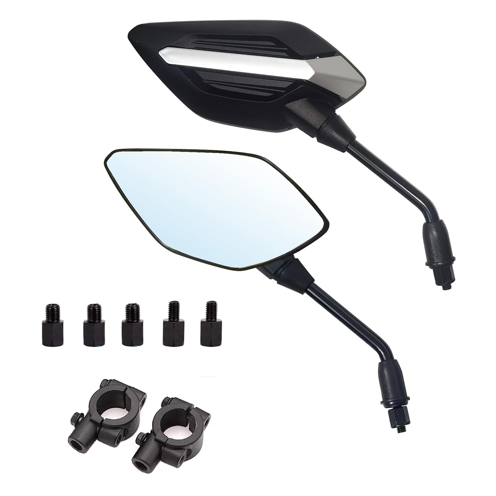 Mamiko 8Mm Motorcycle Mirrors Universal For 7/8'Handlebars Bike Mirror Compatible With Atv Snowmobile Scooter Moped Dirt Bike Sportsman - Convex Mirrors