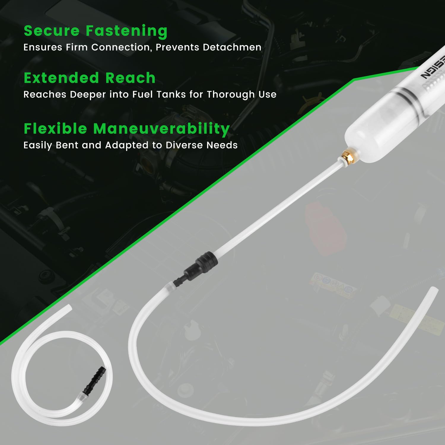 FTIHTRY 200CC Automotive Fluid Extractor Pump with Long Rubber Hose, Fluid Syringe Pump Manual Suction Vacuum Fuel Car Transfer,