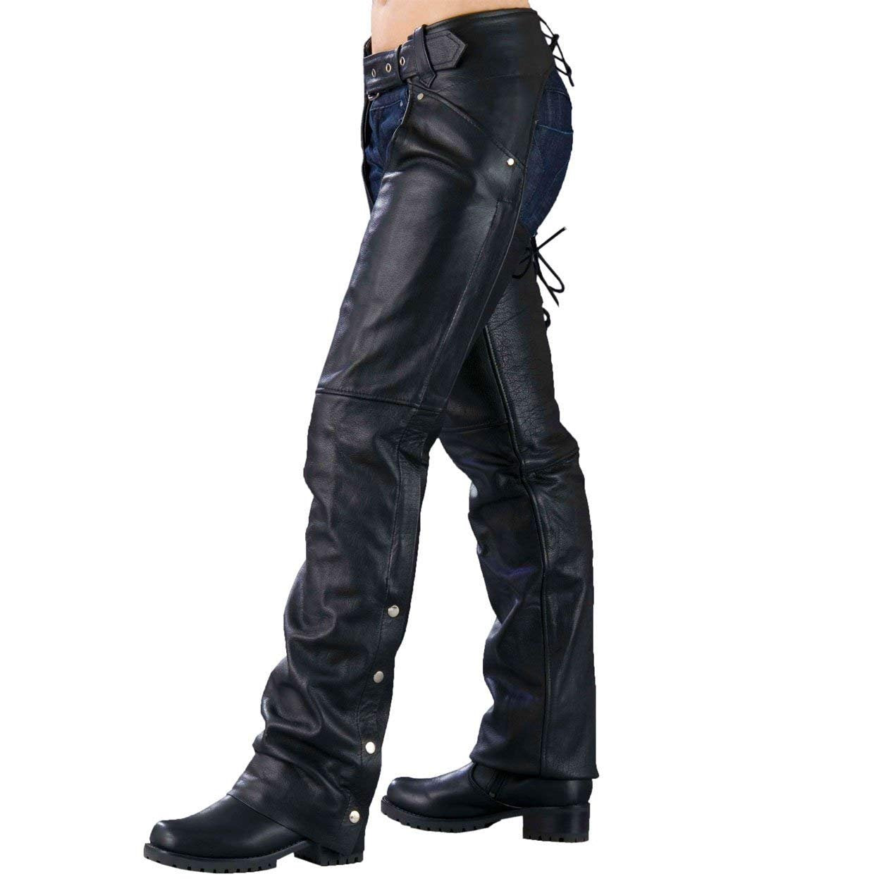 Ladies Biker Chaps with LACES ON THE BACK  (X-Large)