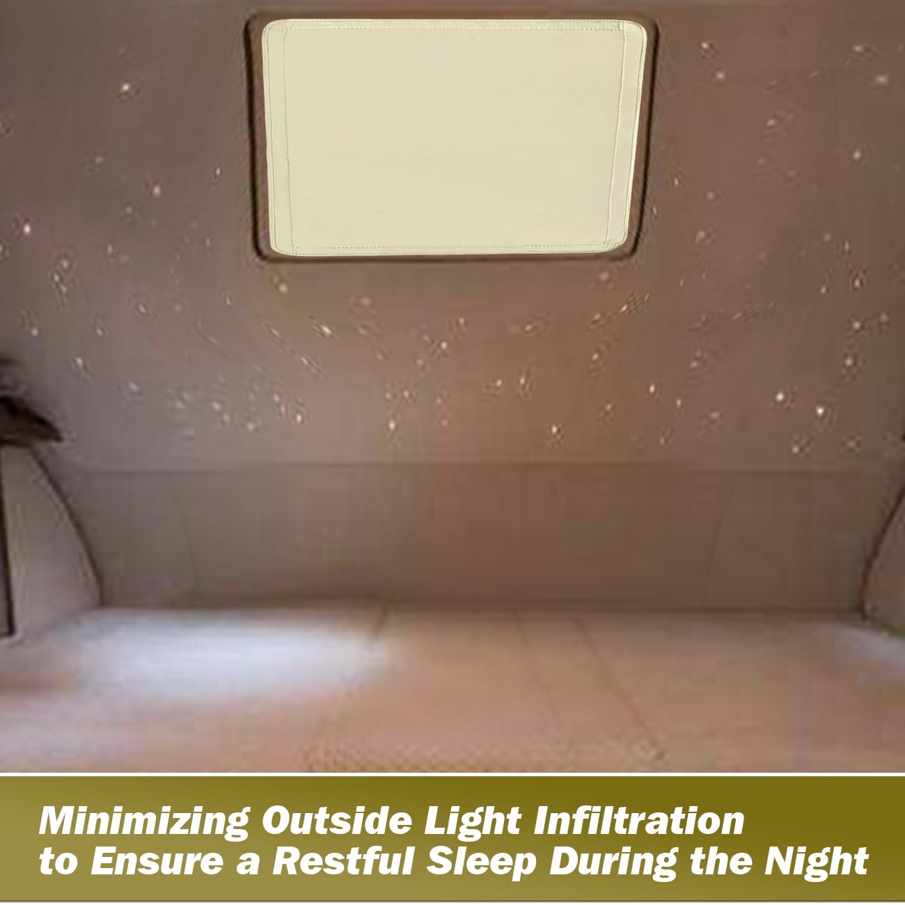 Rv Roof Vent Skylight Insulator Window Cover, Sun Blackout Fabric For Camper (16 X 16 Inch)- Beige