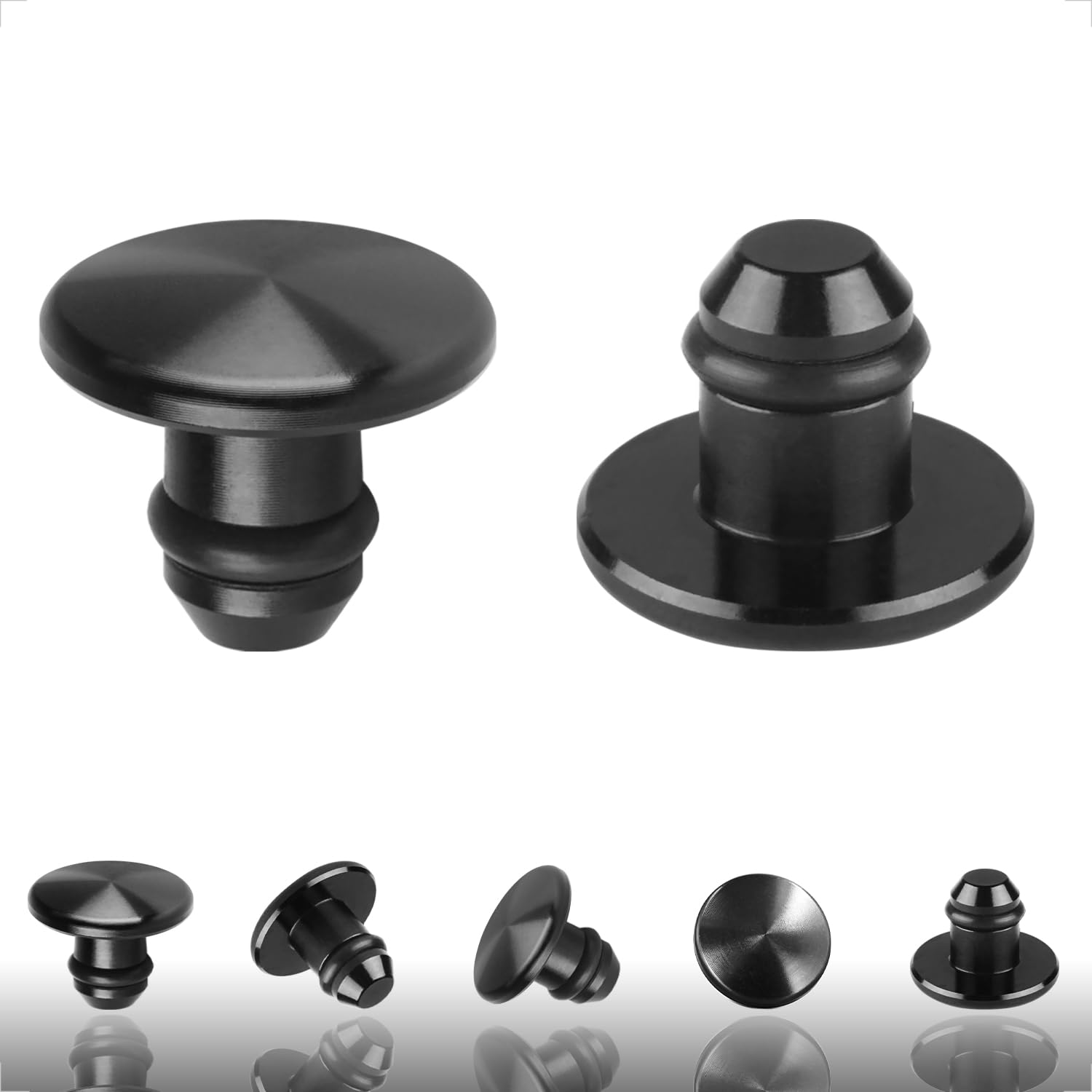 Evermotor 2Pcs Universal Motorcycle M10 6065-T6 Cnc Aluminum Anodic Oxidation Motorcycle Mirror Blind Plug Covering Screws Thread Blanking Plugs Hole Caps