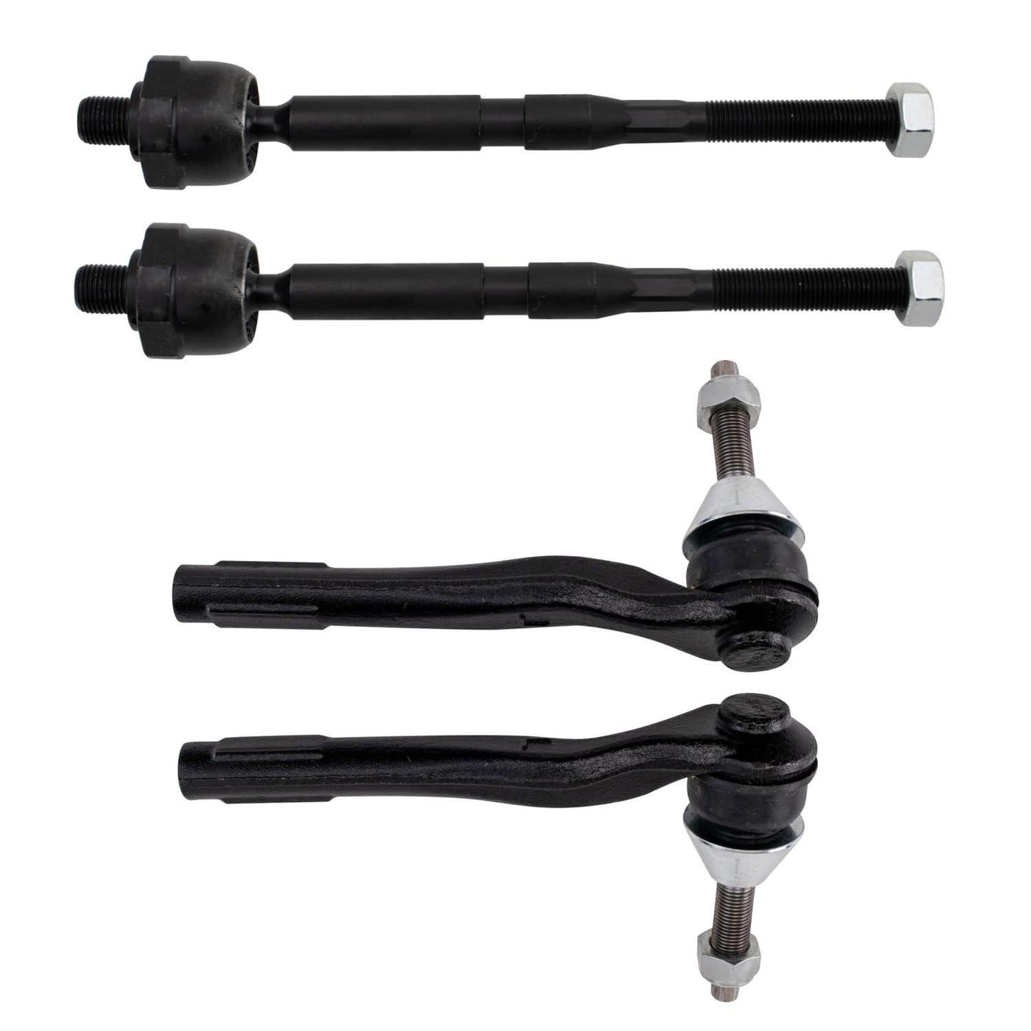 TRQ Front Inner and Outer Tie Rod Set Compatible with 2015-2021 Mercedes-Benz C300 2016-2018 C350e 2016-2021 C63 AMG C63 AMG S 2