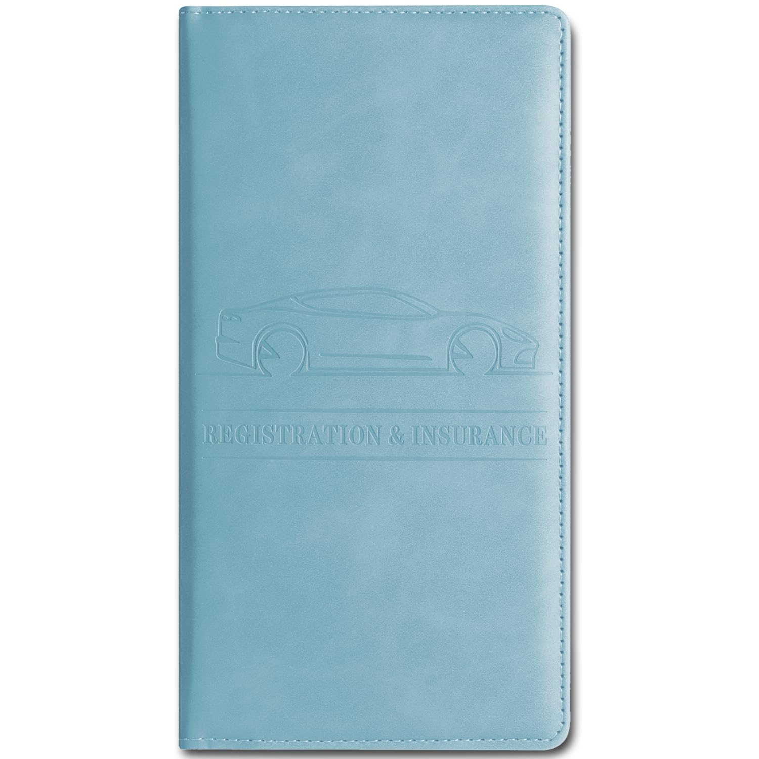 Leather Auto Registration & Insurance Card Holder - Vehicle Glove Box Organizer For Driver'S License, Car Document Holder - Blue