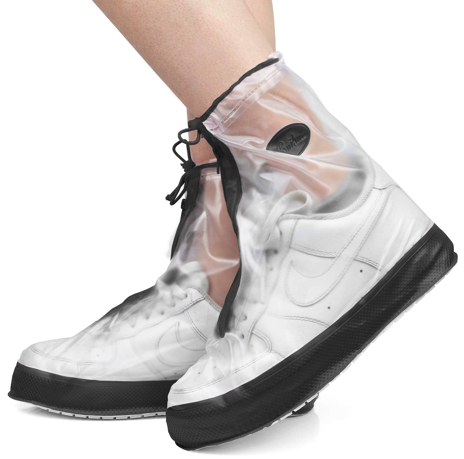 Galashield Waterproof Rain Shoe Covers for Men & Women - Reusable Clear/Black Overshoes, XX-Large Size