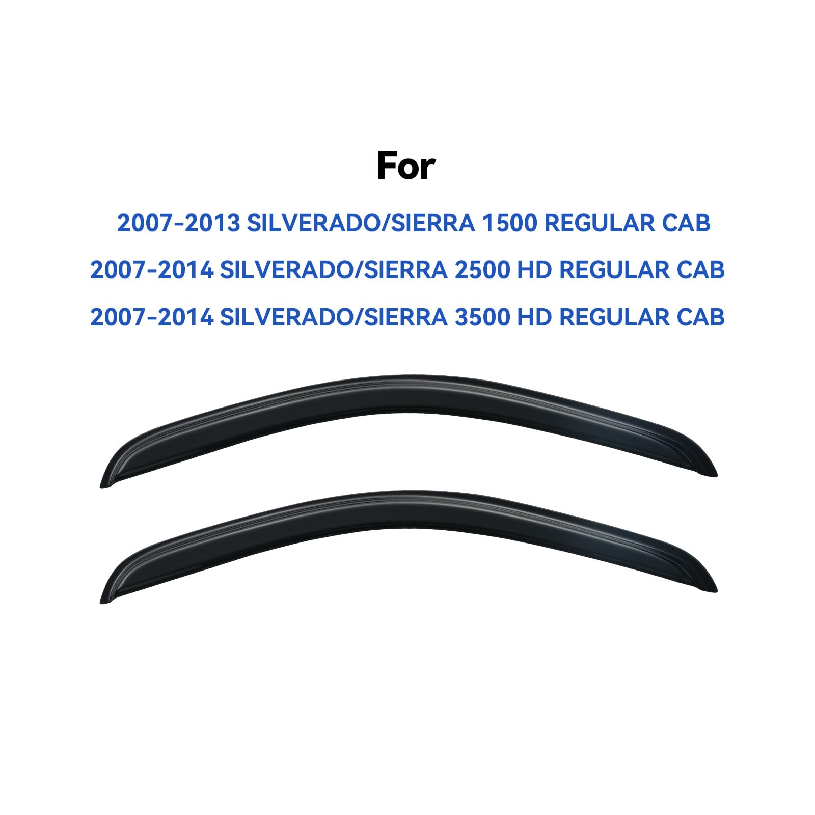 Window Visors Rain Guards For 2007-2013 Chevy Silverado/Gmc Sierra 1500 Regular Cab, Window Vent Wind Deflectors Visors Shades F