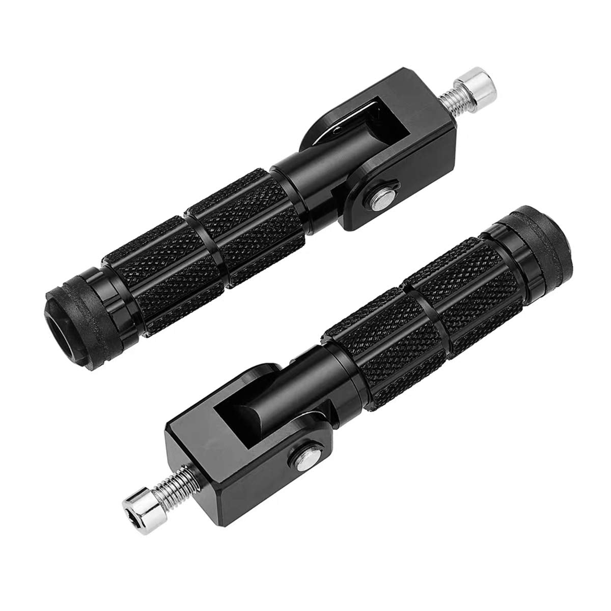 M8 Motorcycle Foldable Foot Pegs Front Footpeg Electric Car Anti-Skid Rearsets Folded Footrest Bicycle 90 Degree Fixed Folding Passenger Pedal Universal For Yamaha Honda Suzuki Kawasaki Ducati Aprilia