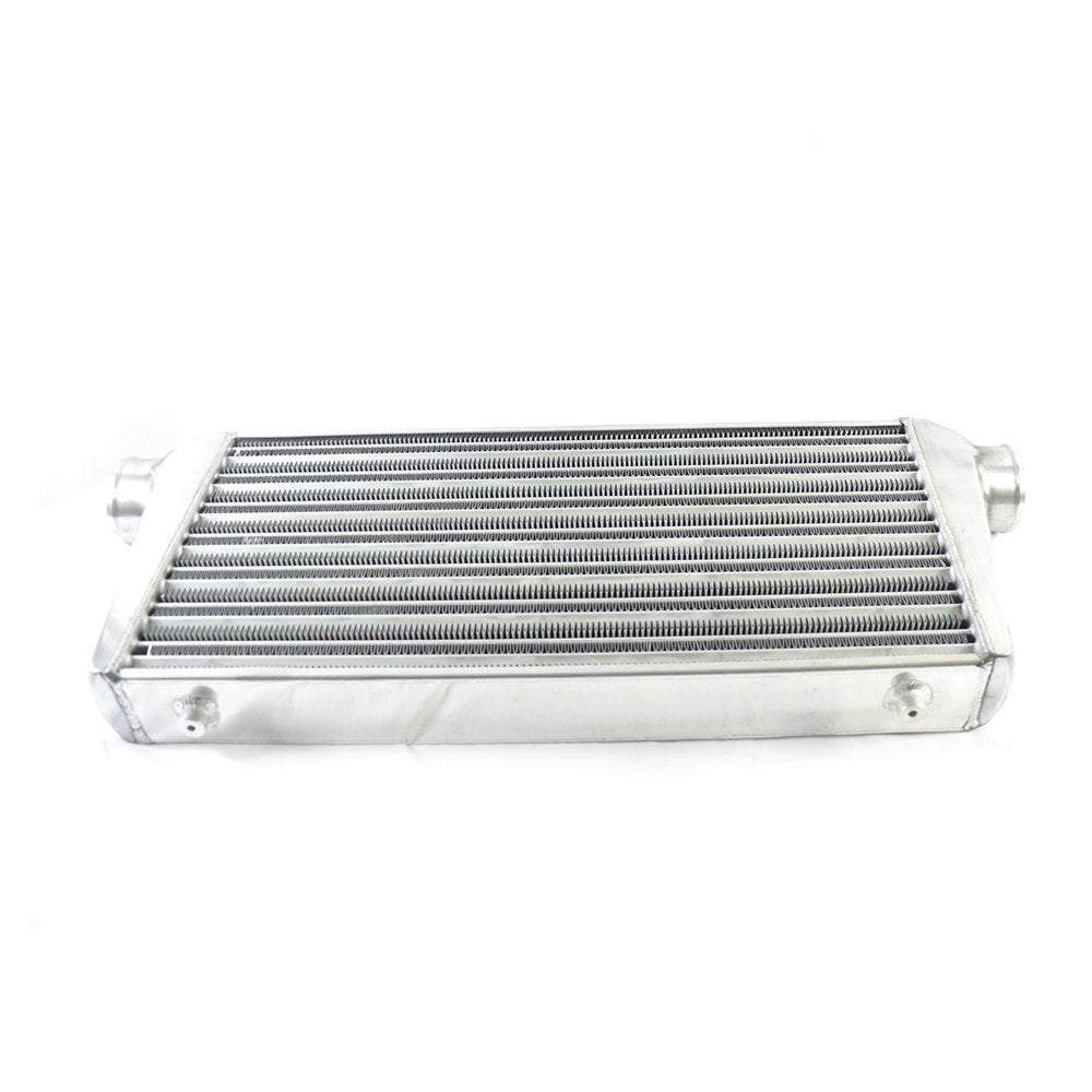 Sunroad Universal Frount Mount Aluminum Intercooler 24'' X 12'' X 3'' Thick Core & Inlet & Outlet Size 3'', Silver