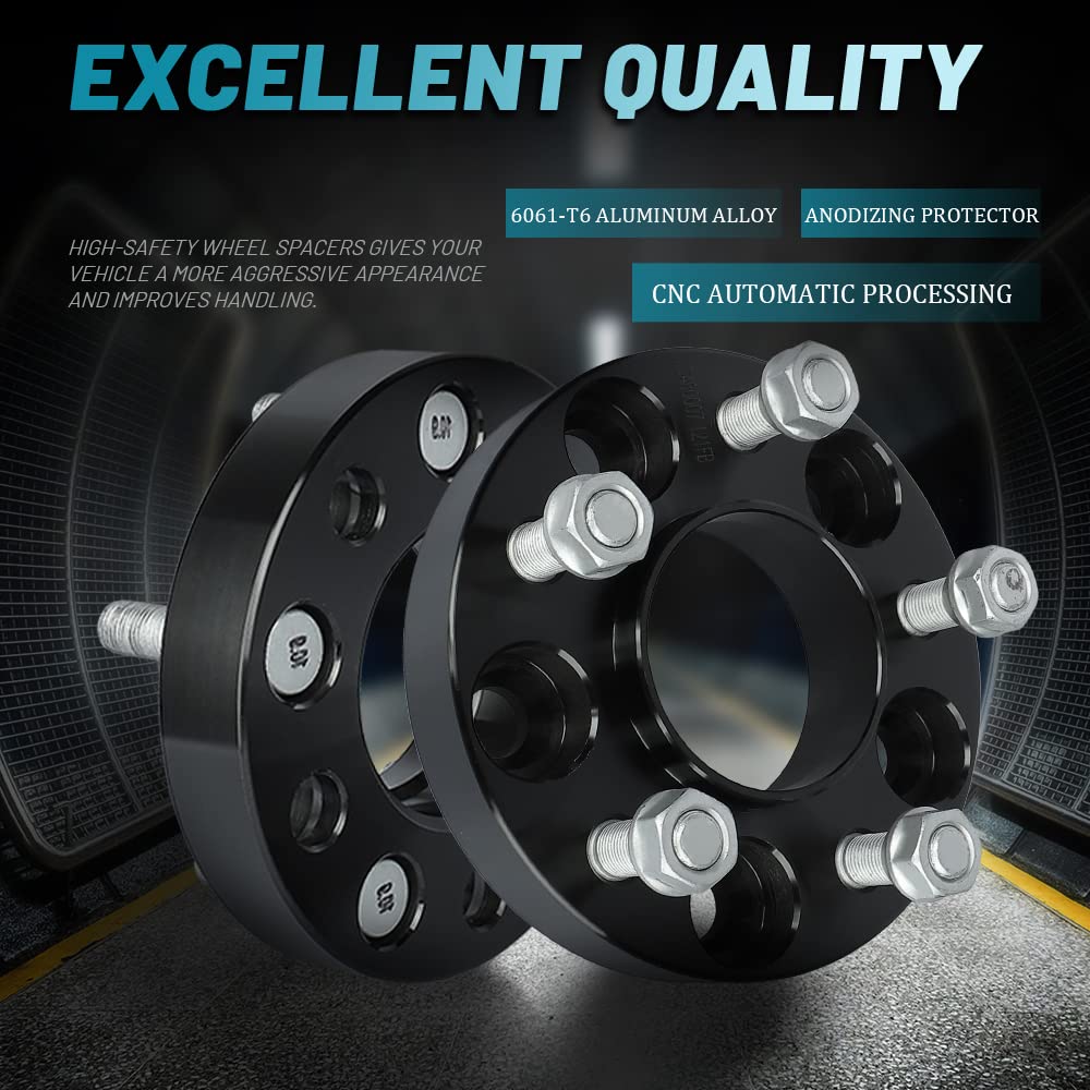 Irontek 1In Hubcentric Spacers 5X114.3Mm (70.5Mm Bore, 1/2X20 Studs) 5X4.5 To 5X4.5 Wheel Spacers Adapter 25Mm Fits Ford Explore