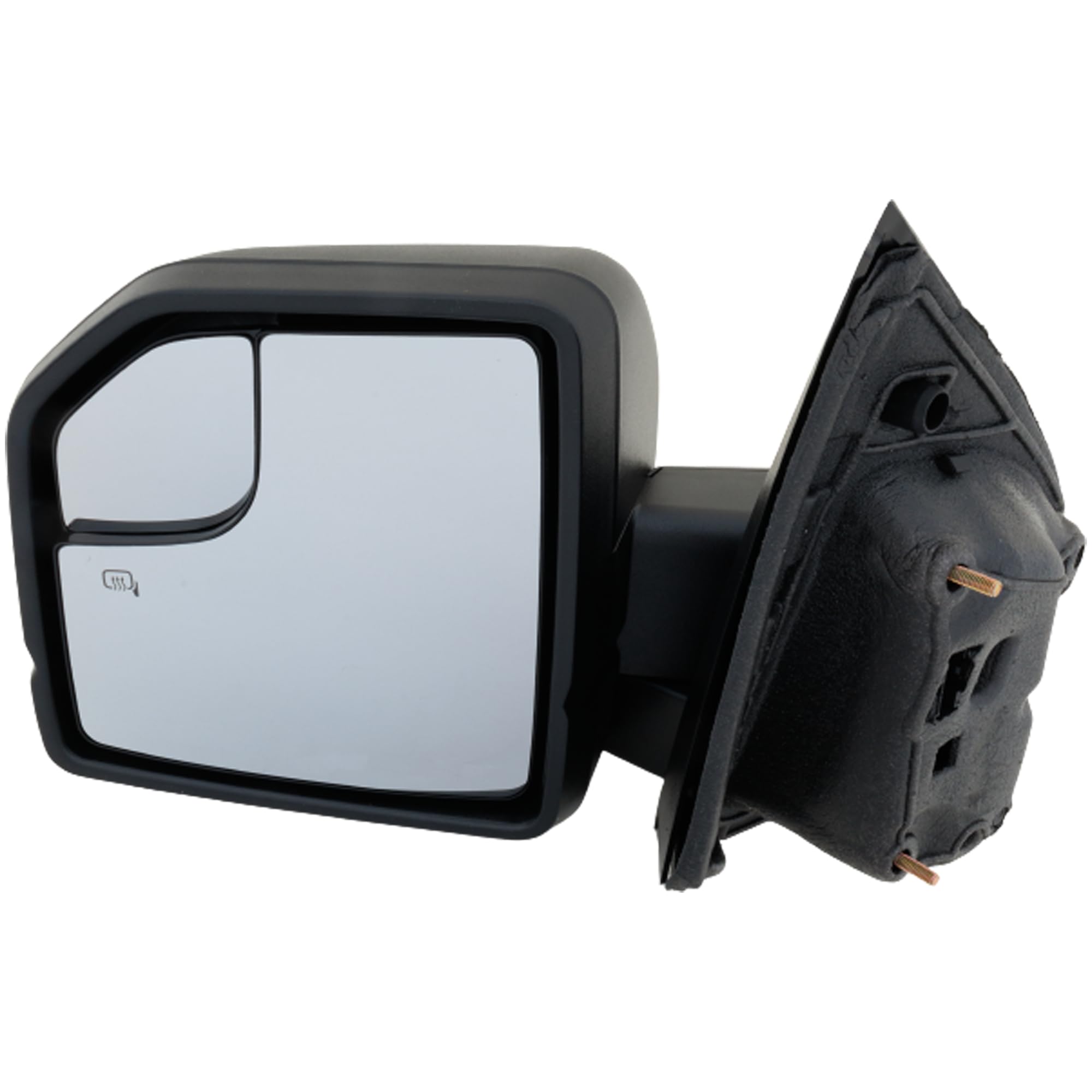 Kool Vue Driver Side Power Heated Mirror For Ford F-150 2015-2017 Manual Fold With Signal Light, Spotter Glass & Puddle Lamp; Without Memory & Auto-Dimming Textured