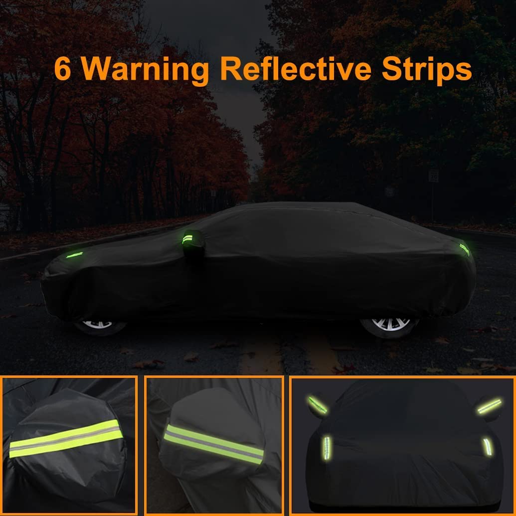Sjysxm Car Cover Compatible With Chevrolet Corvette C8 2024-2020, Waterproof All Weather Car Cover With Cotton Lining For Corvette C8 Stingray, Outdoor Indoor Custom Car Cover With Reflective Strips