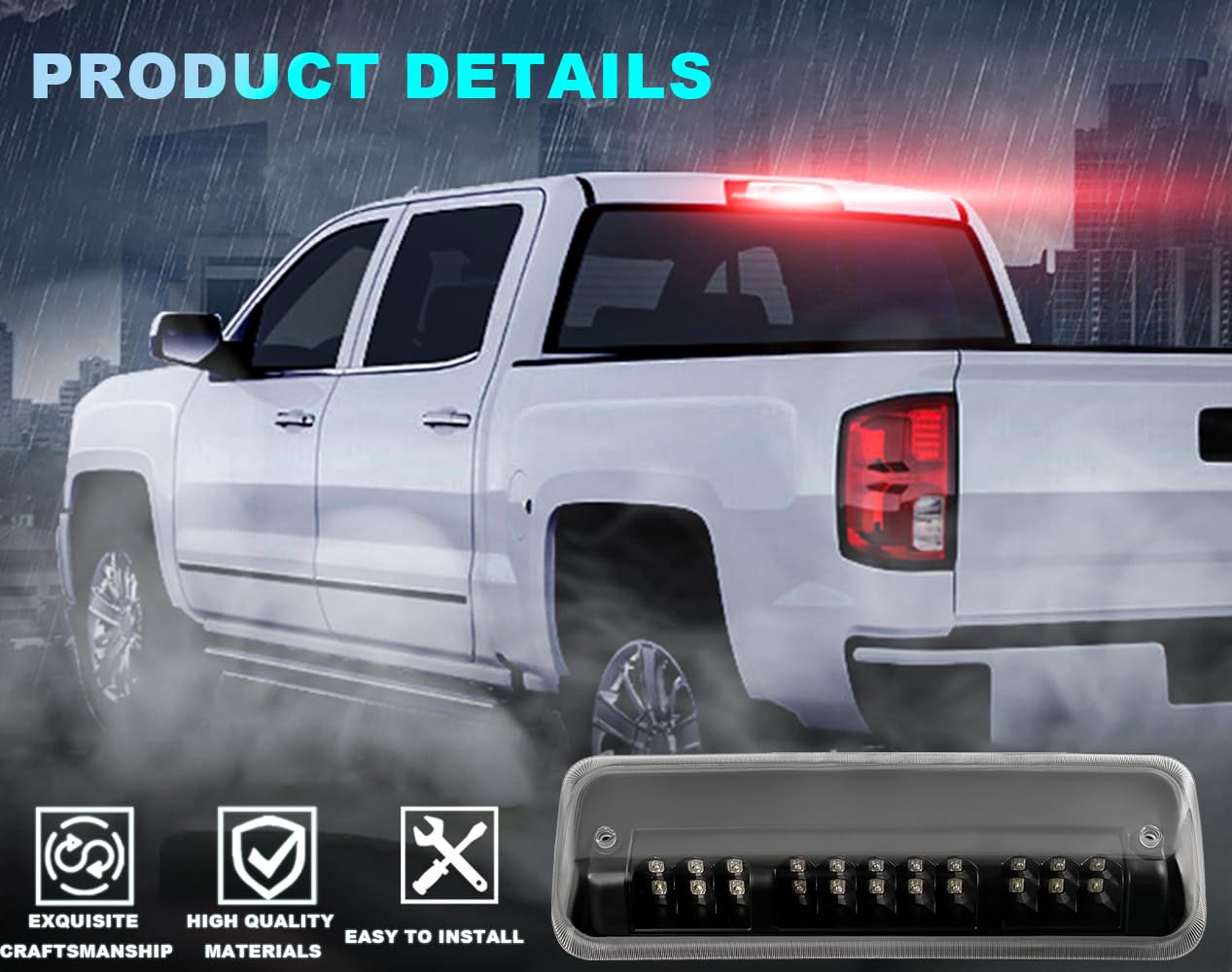 Pit66 Led 3Rd Brake Light, Compatible With 04-08 Ford F150 Lobo/Fit 07-10 Ford Explorer Rear Third High Mount Stop Tail Lamps Cl