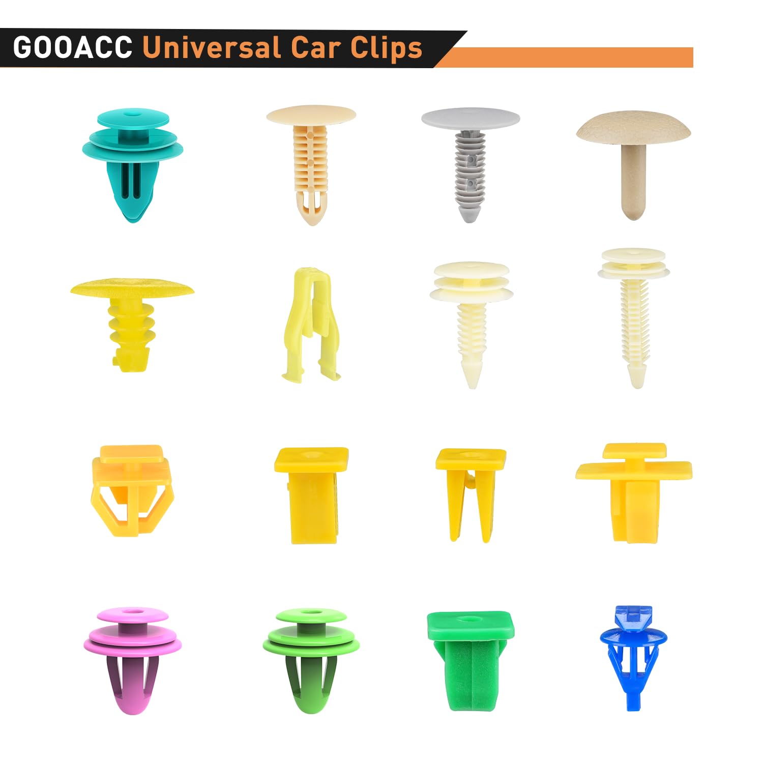 Gooacc 501Pcs Universal Car Clips Mixed Auto Bumper Fender Trim Door Panel Shield Engine Cover Retainer Rivet Push Clips With Fa