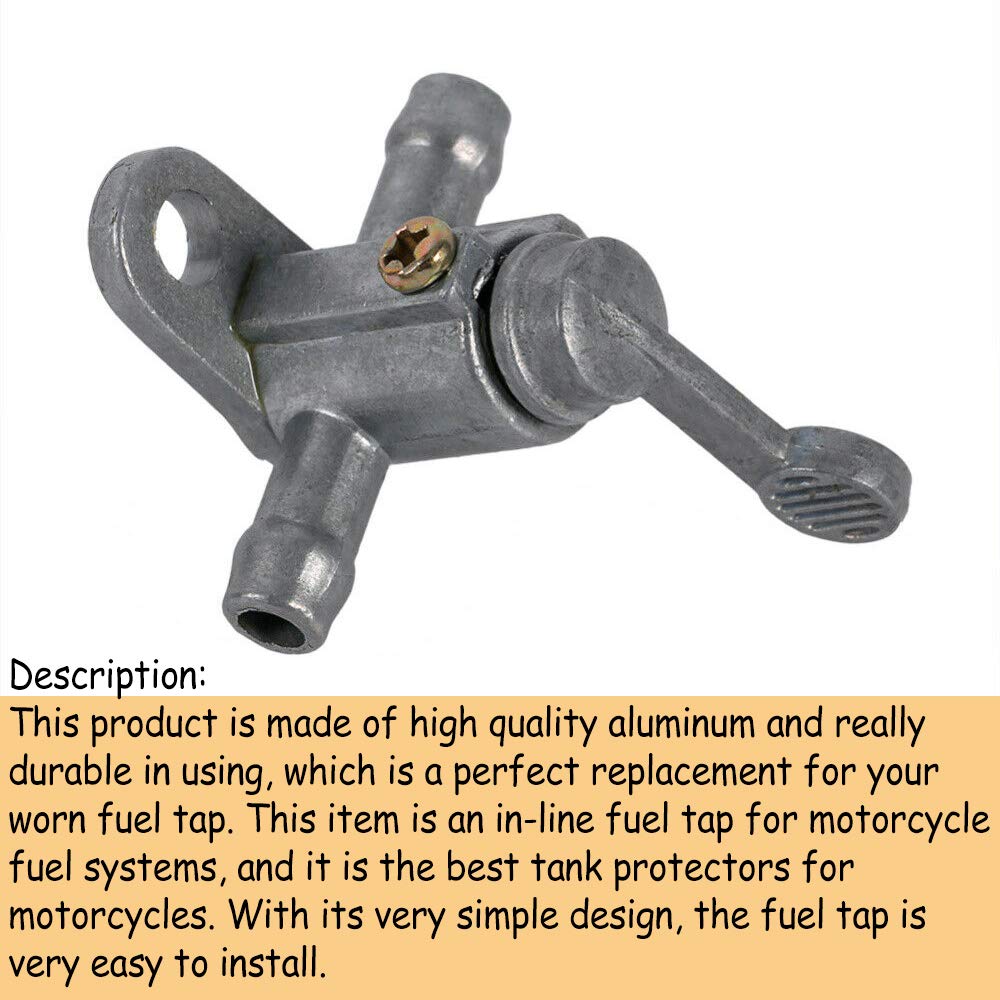 Acxico 1Pcs 5/16' In-Line Straight Fuel Gas Shut Cut Off Valve Switch 8Mm Motorcycle Atv Cut Tackle