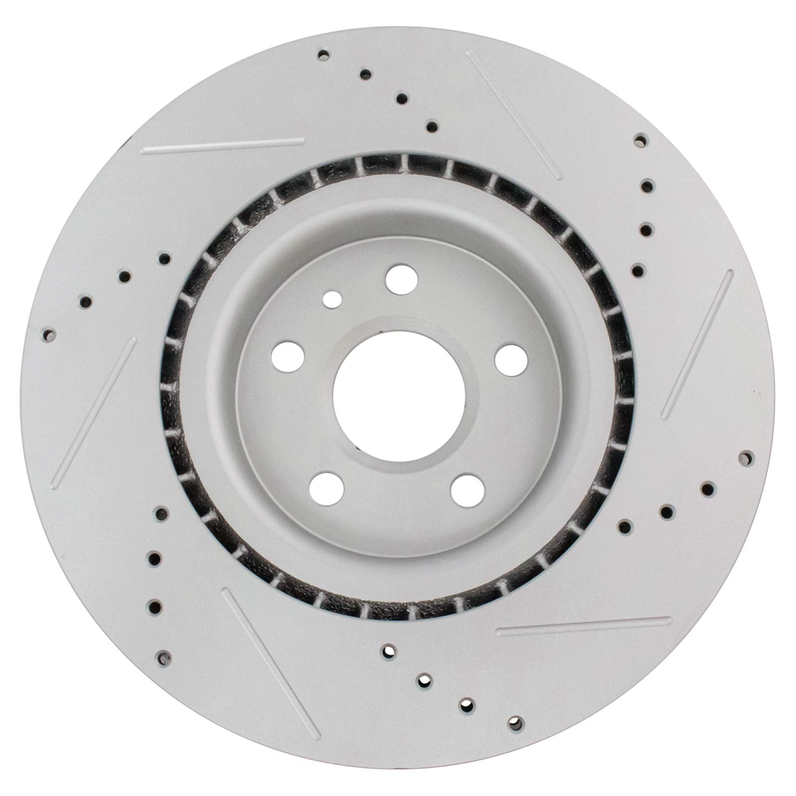 Trq Front Performance Brake Rotors Set Vented Premium G-Coated Cross Drilled & Slotted Compatible With 2012-2013 Buick Regal 201